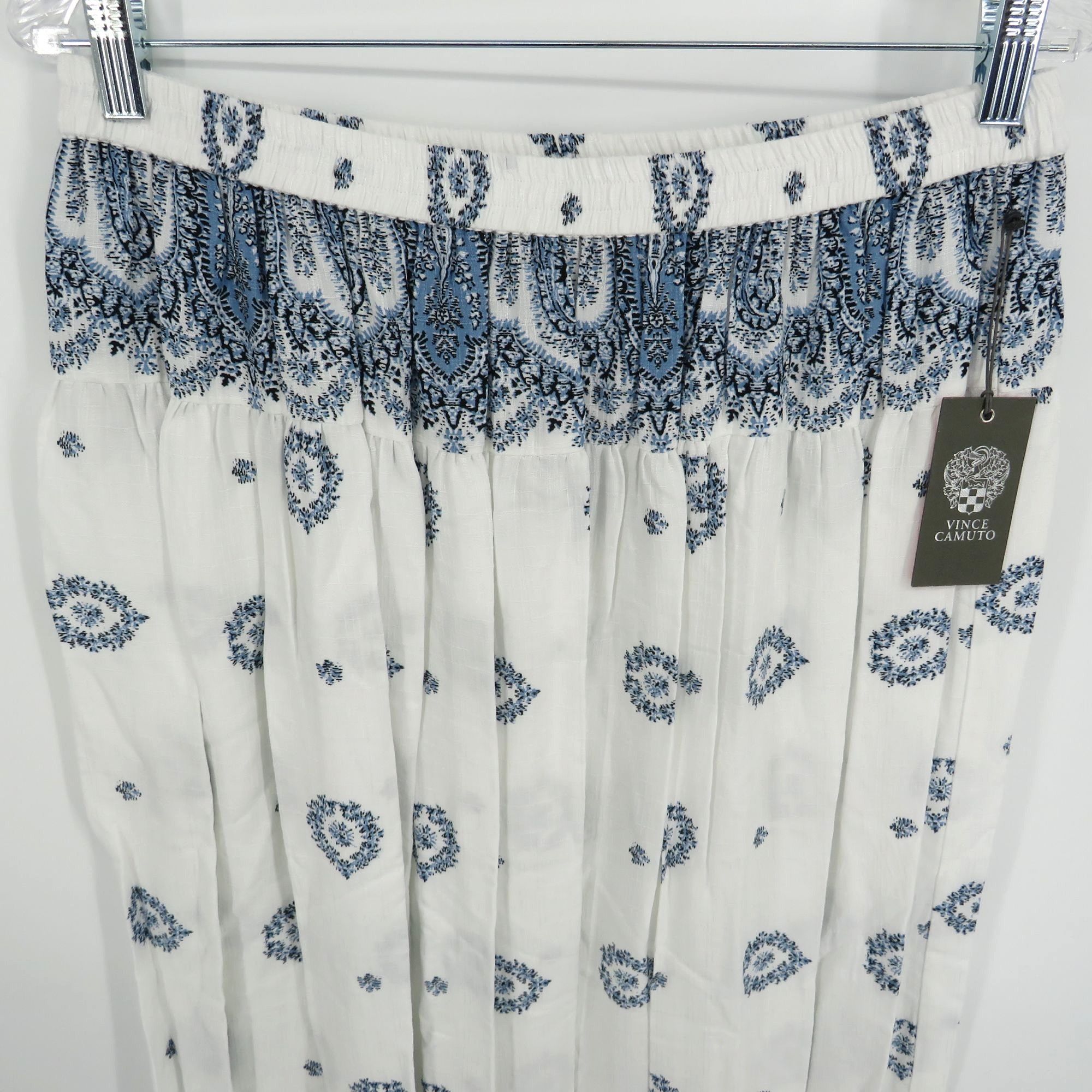 Vince Camuto Vince Camuto Womens Rapture Blue White Pleated Maxi Skirt Si Size 31" - 3 Thumbnail