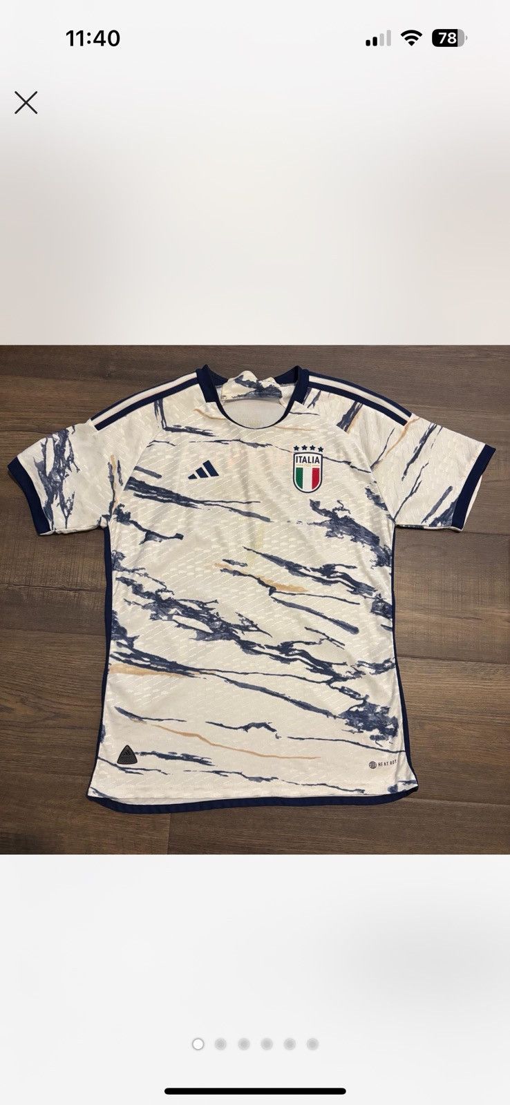 Adidas Italy Player Version 2022/2023 away jersey Gnoto Size US L / EU 52-54 / 3 - 1 Thumbnail