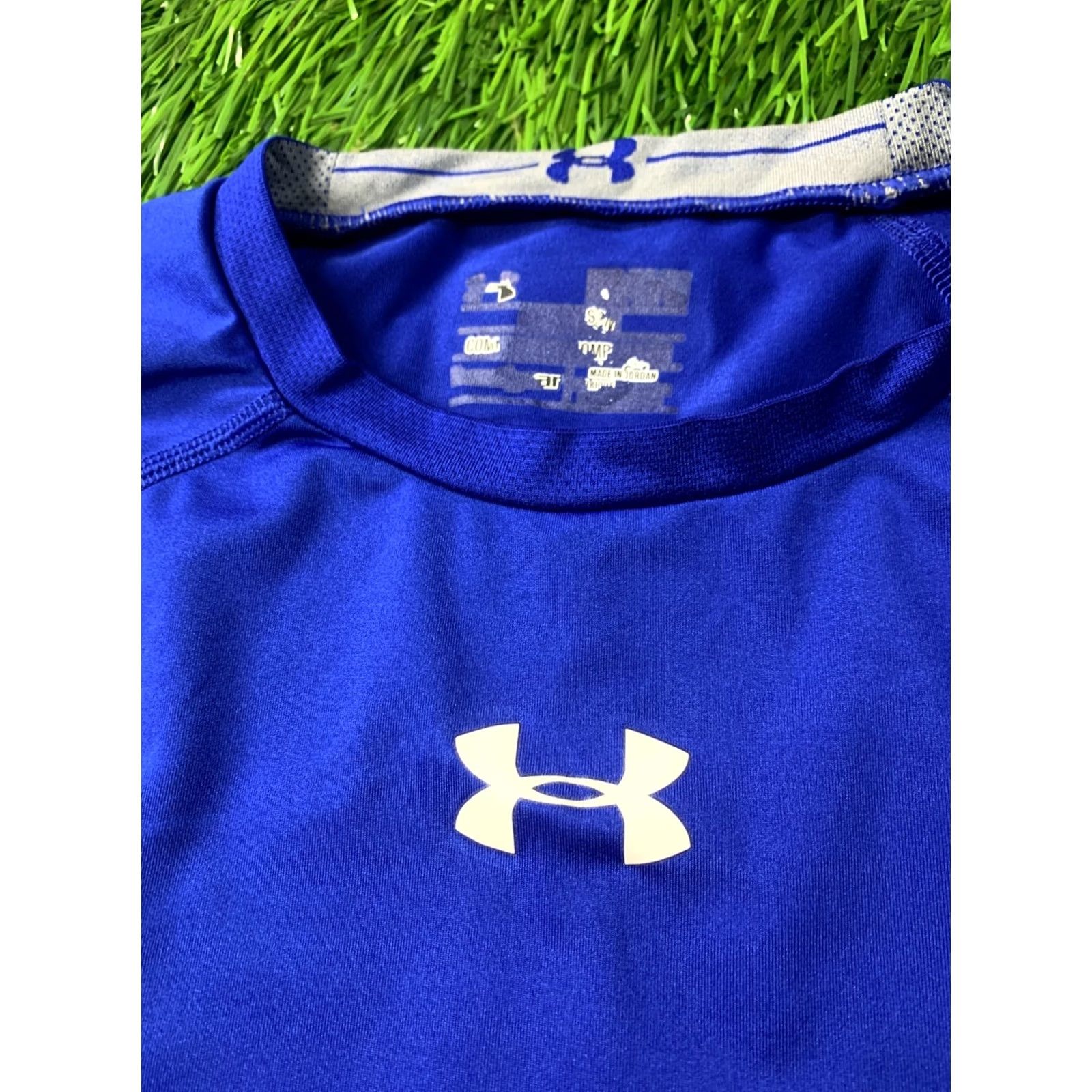 Under Armour Under Armour HeatGear Original 2013 Training Compression Shirt Jersey M Men Blue and Gray Short Sleeve Crew Neck 64 cm 40 cm Length Pit to Pit Size US M / EU 48-50 / 2 - 4 Thumbnail