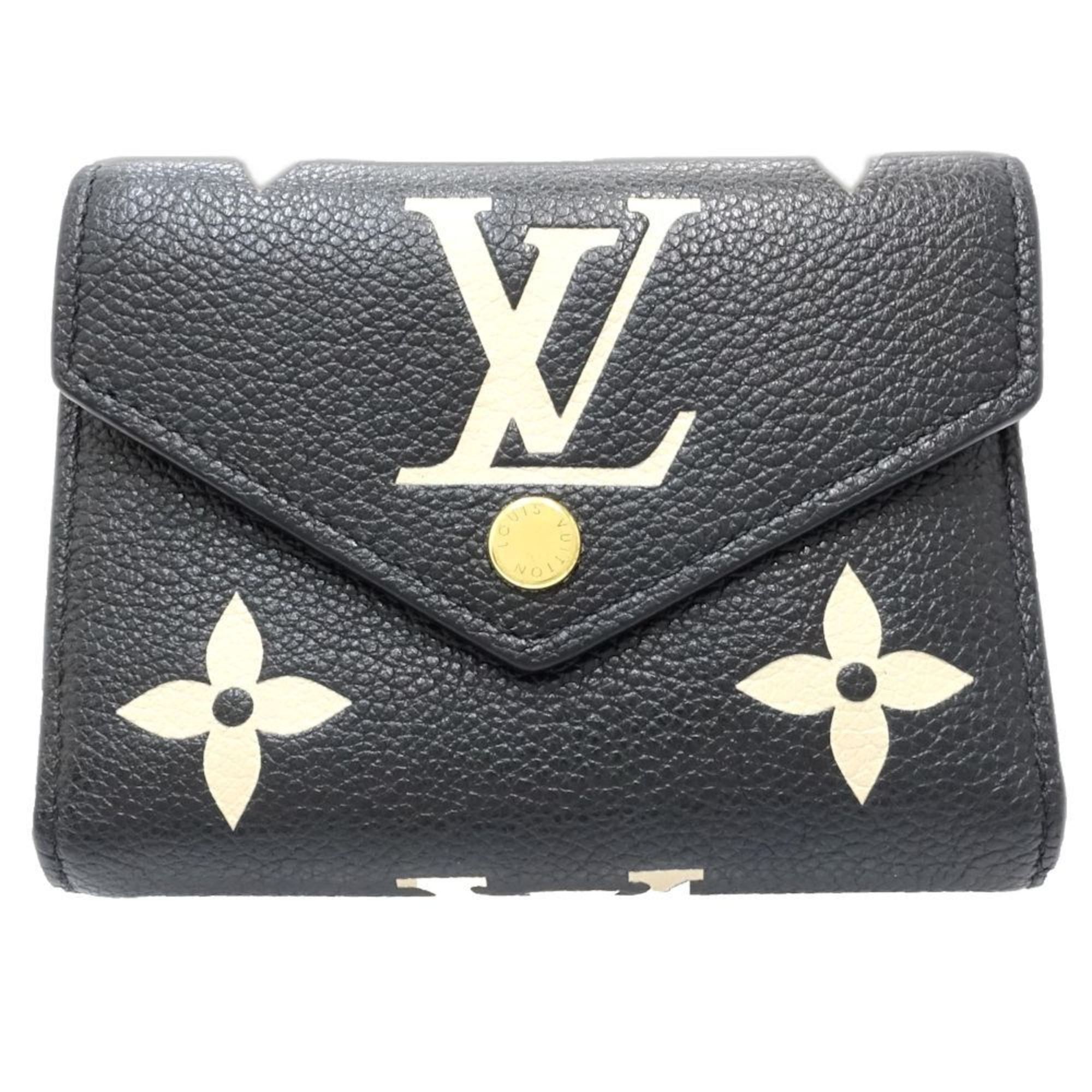 Louis Vuitton Louis Vuitton Tri-fold Wallet M80968 Portefeuille Victorine Monogram Bicolor Empreinte Noir Women's 181729 Size ONE SIZE - 1 Thumbnail