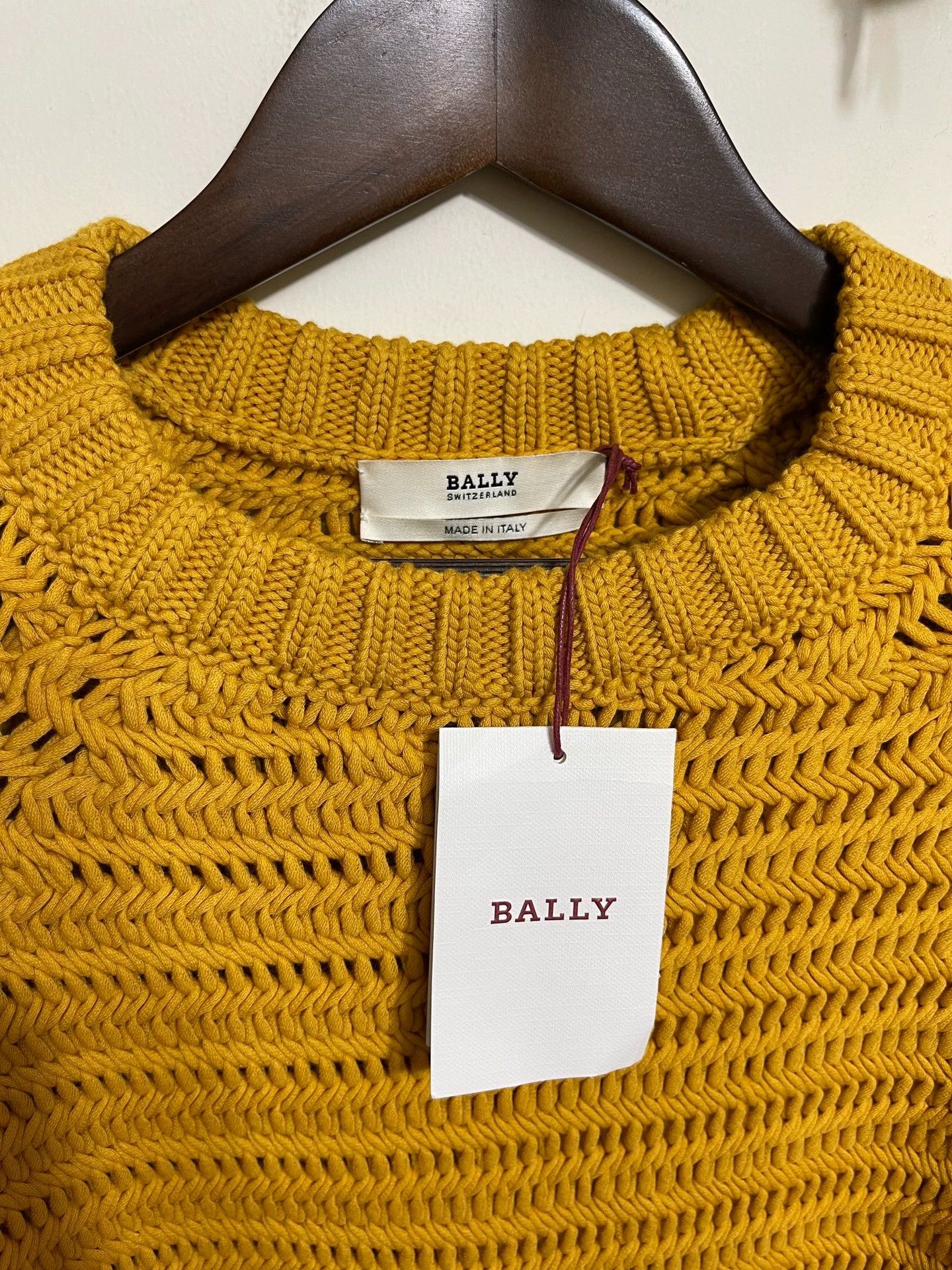 Bally Bally Mustard Yellow Oversized Chunky Knit Sweater Size 52 Size US L / EU 52-54 / 3 - 3 Thumbnail