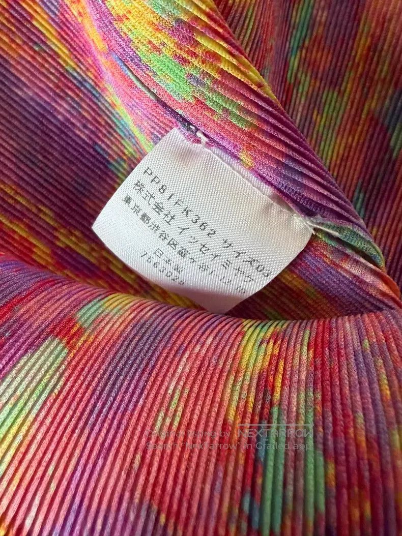 Issey Miyake Issey Miyake Color Ink Wash Pleated Short Sleeve Top Size L / US 10 / IT 46 - 7 Thumbnail