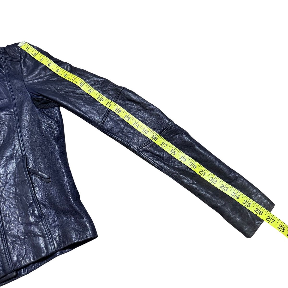 Japanese Brand Husk Hi-Neck Leather Biker Jacket Rick Owens Style Size S / US 4 / IT 40 - 18 Thumbnail