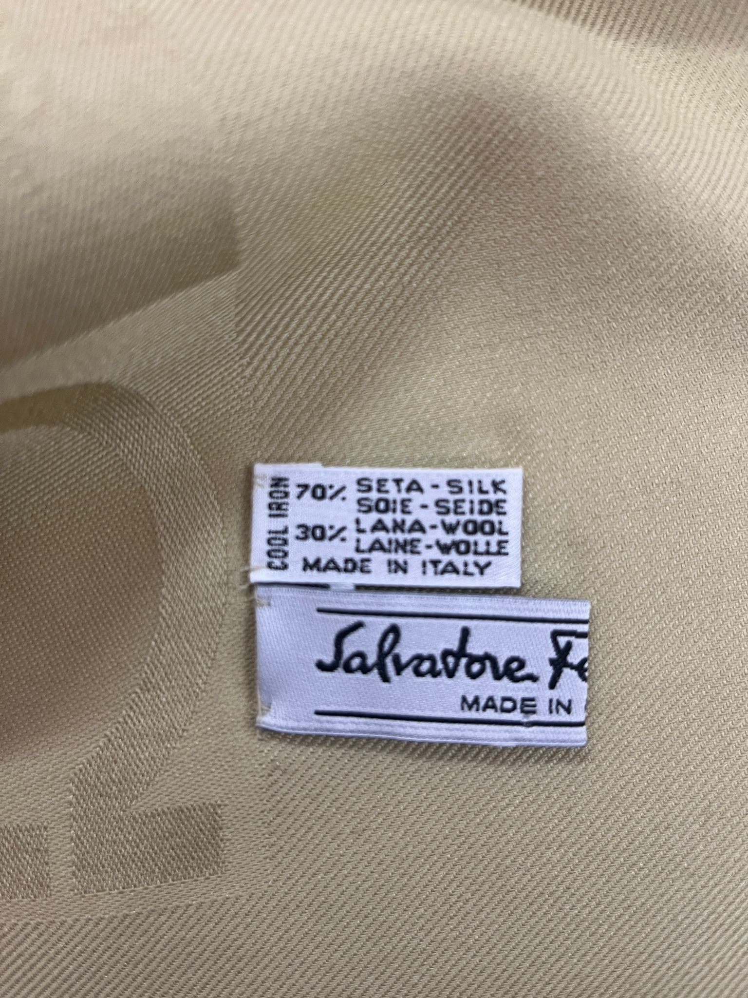 Salvatore Ferragamo Mustard Yellow Silk And Wool Scarf Size ONE SIZE - 5 Thumbnail
