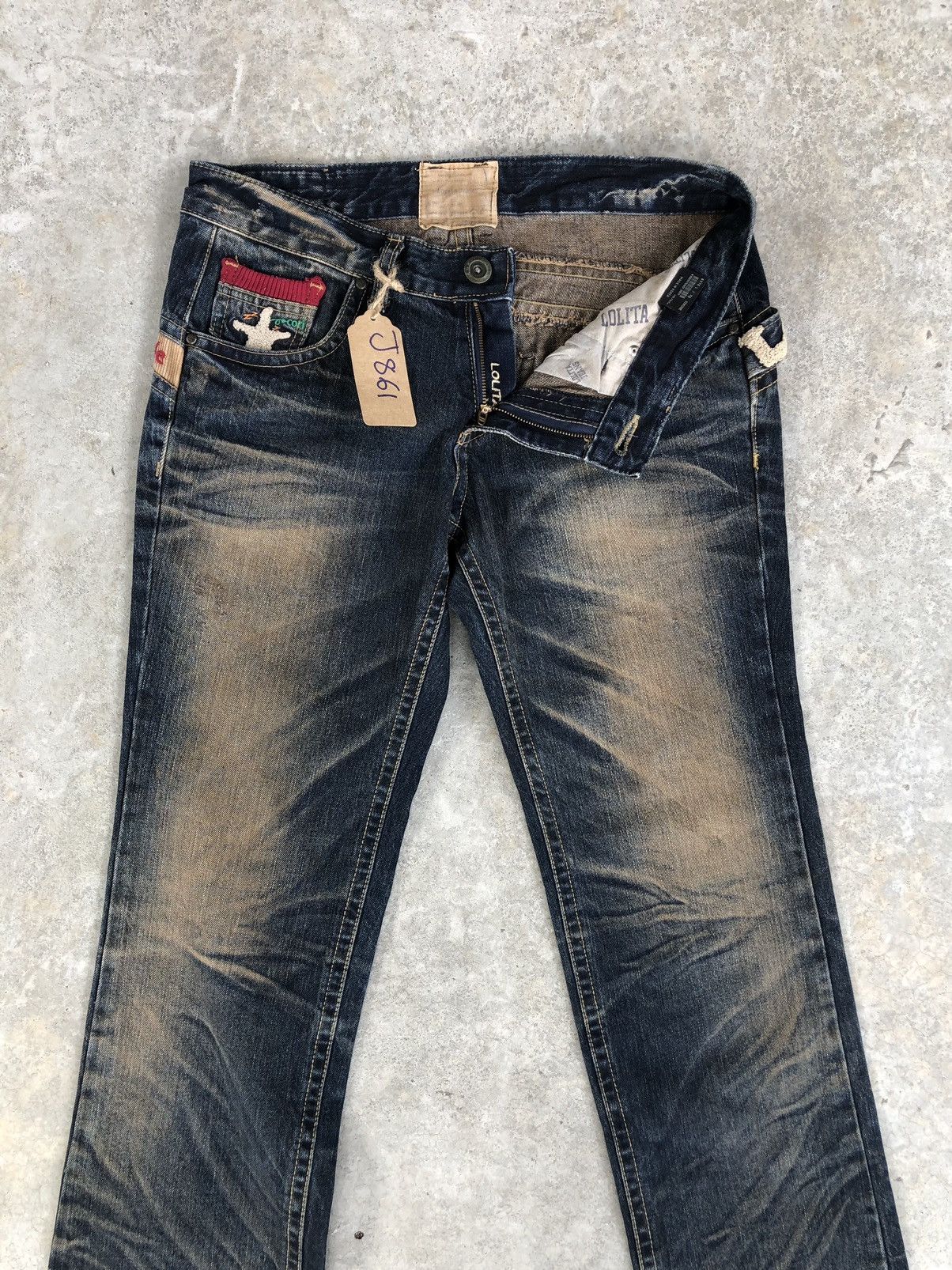Japanese Brand Rare Yoshitomo Nara Lolita Dog Distressed Jeans Size US 34 / EU 50 - 4 Thumbnail