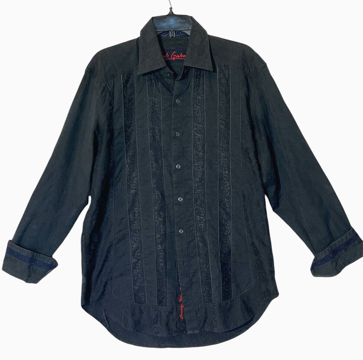 Robert Graham Robert Graham Embroidered Stripes Long Sleeve Shirt Size US M / EU 48-50 / 2 - 1 Thumbnail