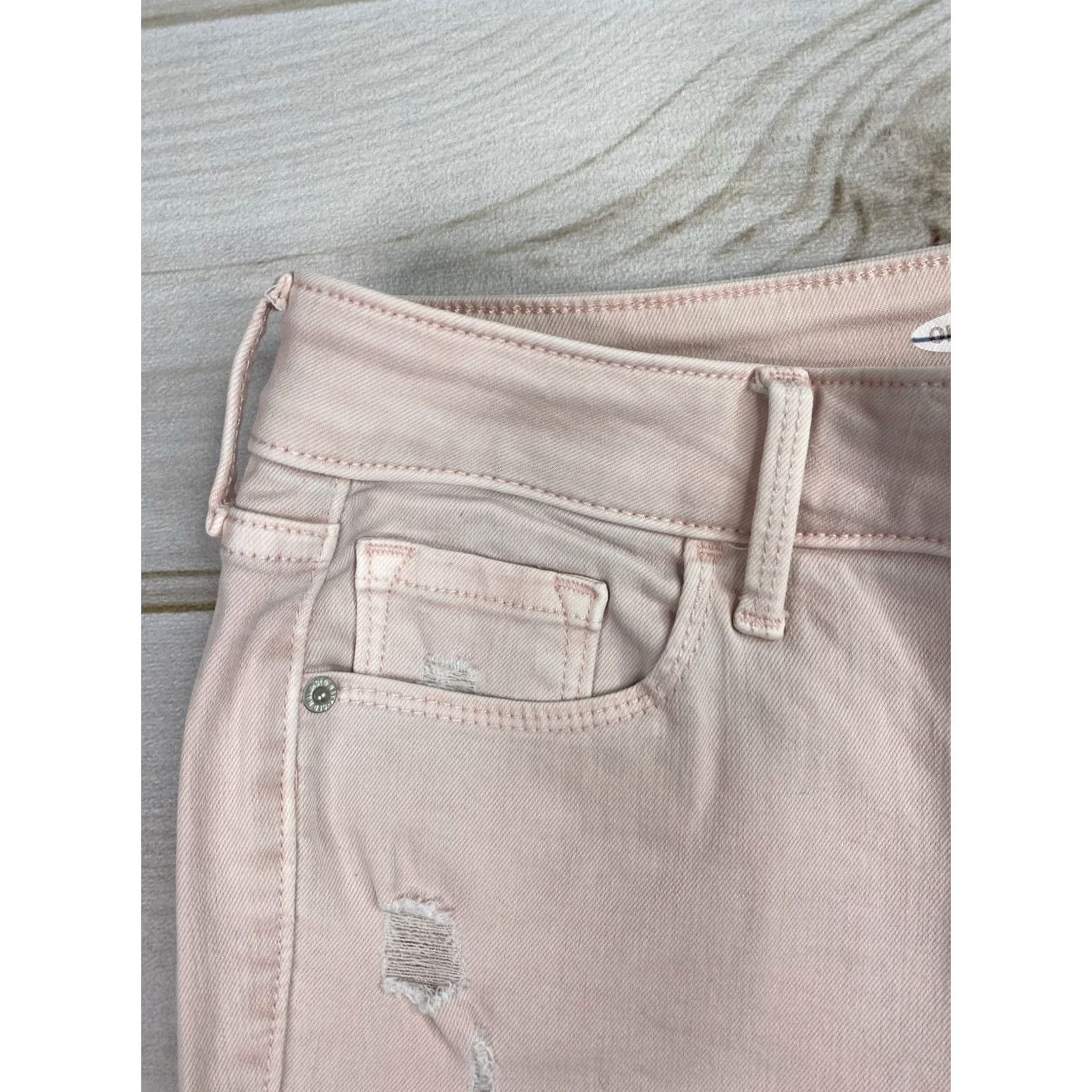 Old Navy Old Navy Womens Jeans 10 Rockstar Skinny Jeans Pink Mid-Rise Stretch Distressed Shirt? Size 32" / US 10 / IT 46 - 3 Thumbnail