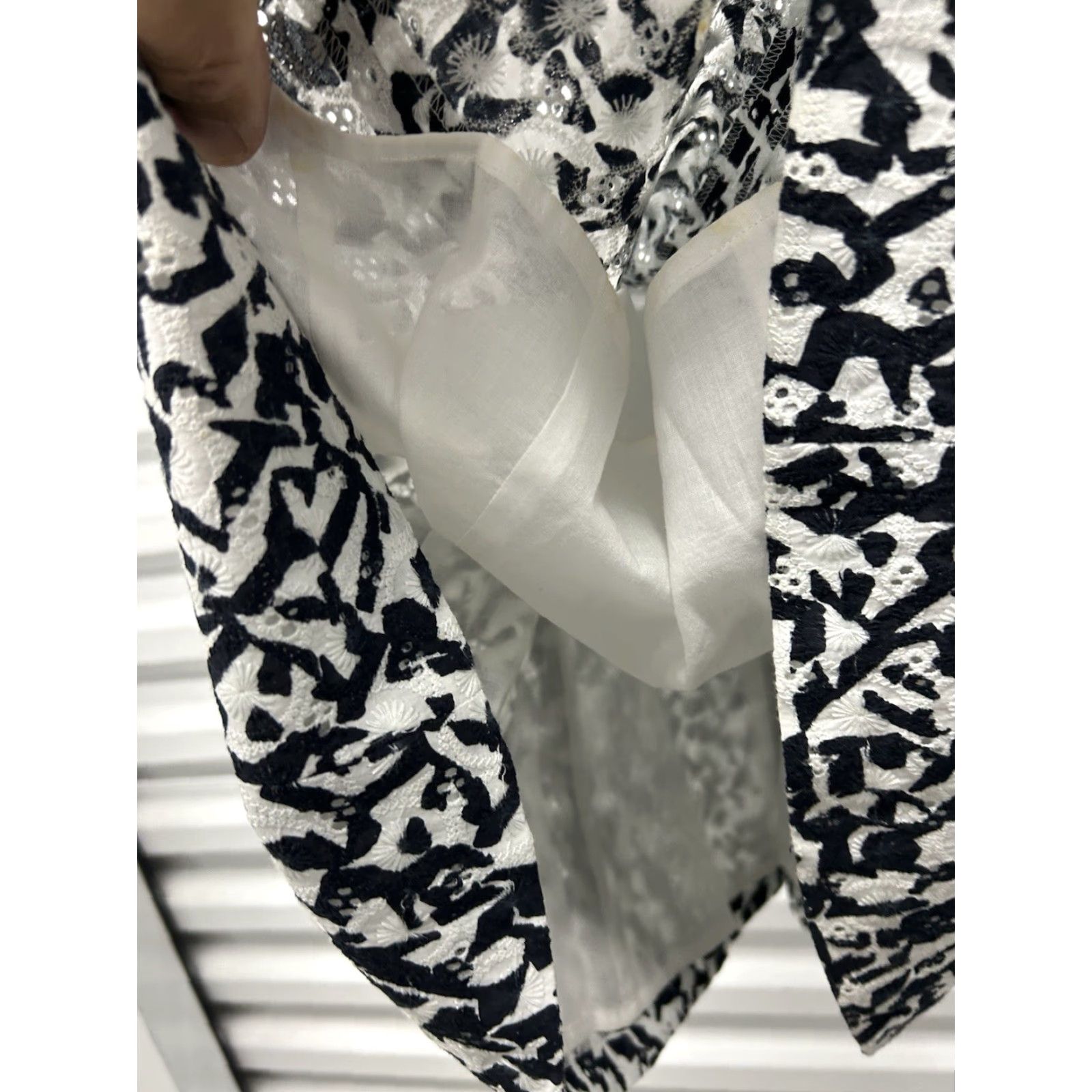 Theory Womens Theory Black/White Floral CrewNeck Sleeveless Above Knee Sheath Dress S Regular Size 00? Size S / US 4 / IT 40 - 7 Thumbnail