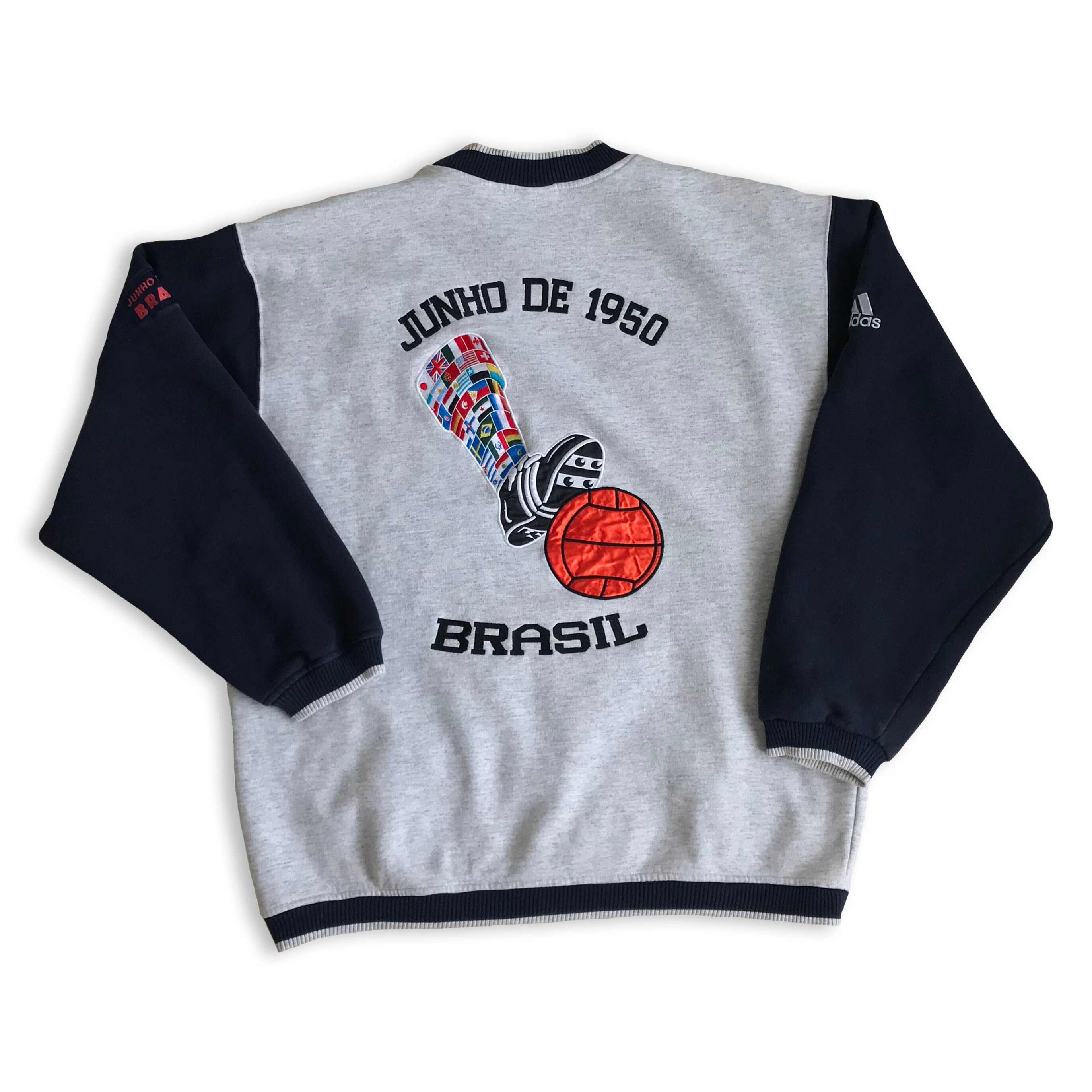 Adidas RARE Vintage 90s 80s ADIDAS Sweatshirt BRASIL1950 Football Size US M / EU 48-50 / 2 - 1 Thumbnail