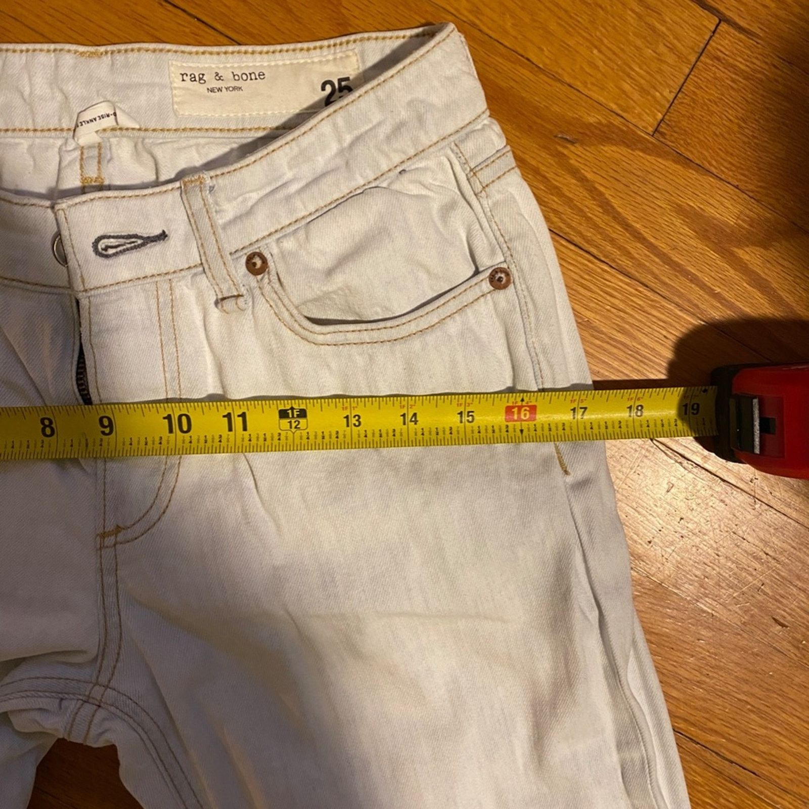 Rag & Bone Rag & Bone Cate Mid Rise Ankle Skinny Whitewash - 25 Size 25" / US 0 / IT 36 - 13 Thumbnail