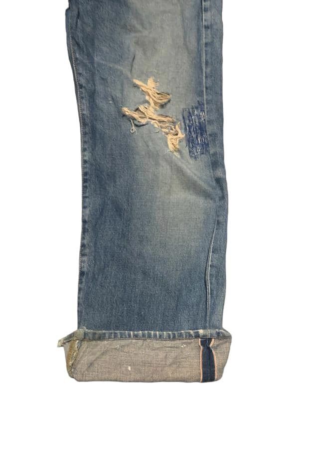Edwin Vintage Edwin 505 Selvedge Straight Leg Jeans Distressed Size US 32 / EU 48 - 4 Thumbnail