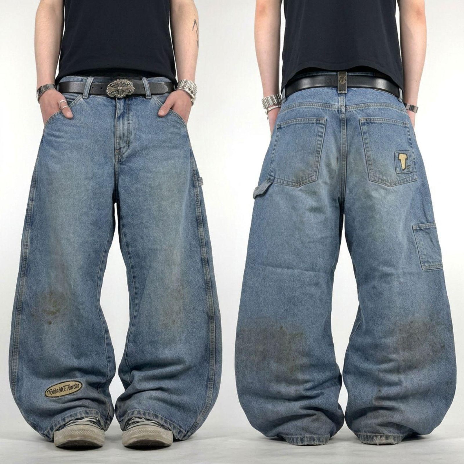 JNCO × Southpole × Vintage Vintage y2k grunge archive baggy wide leg faded skater jeans Size US 28 / EU 44 - 1 Thumbnail