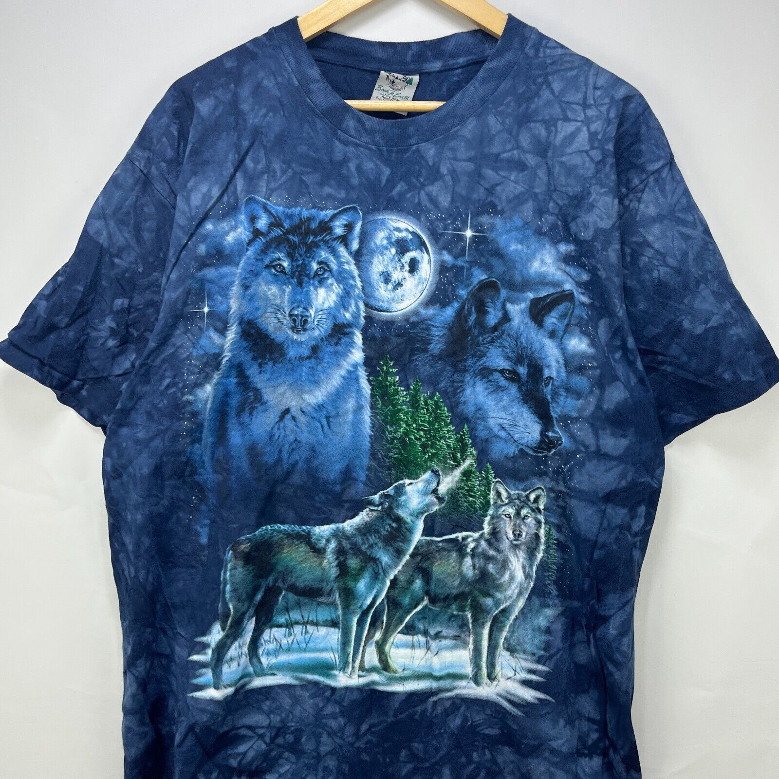 Vintage Vintage 90s Wolf Animal Dog Nature Tie-Dye T-Shirt XL Size US XL / EU 56 / 4 - 2 Thumbnail