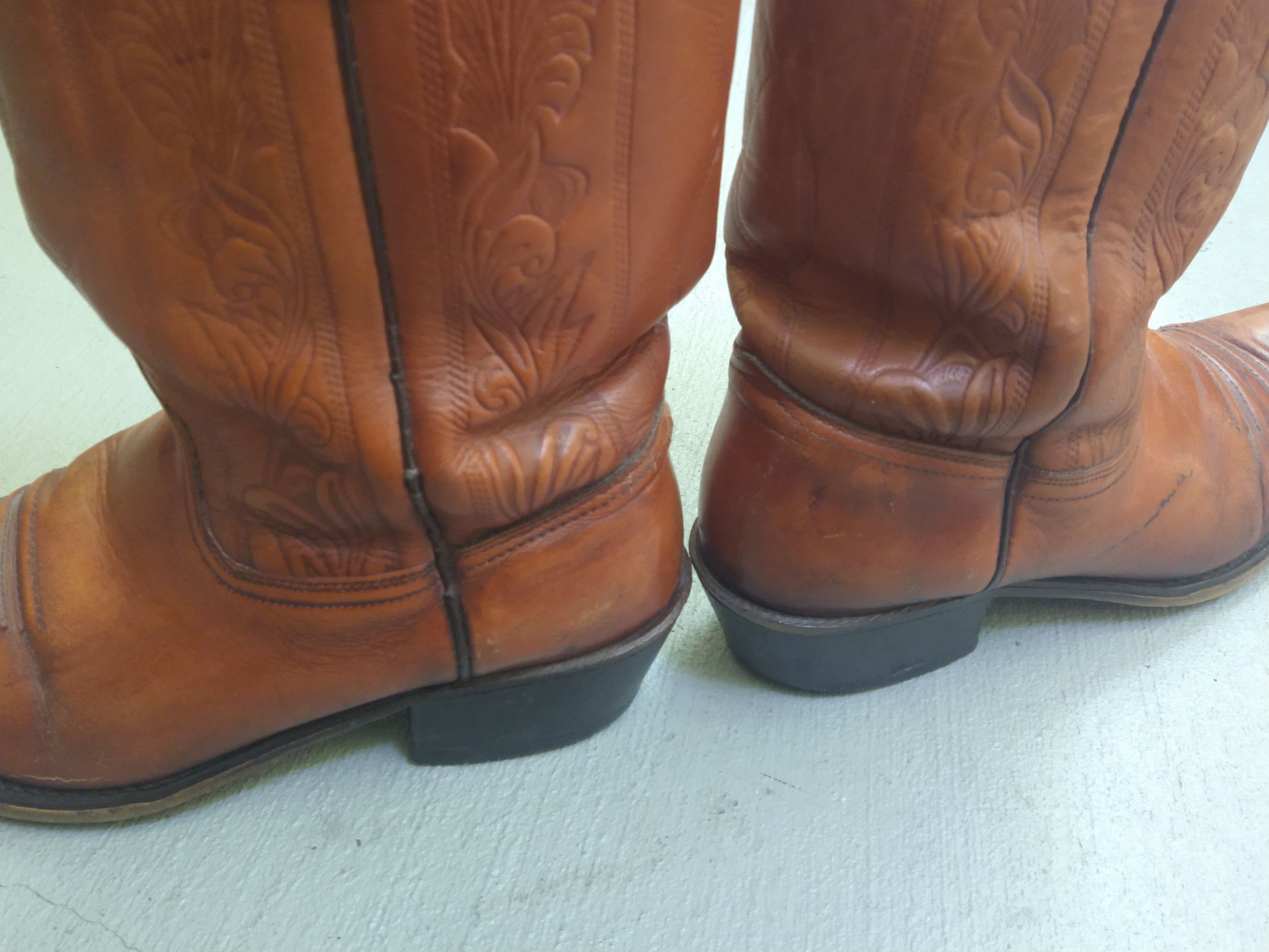 Genuine Leather Acme Cowboy Boots Size 9.5 Brown Leather Western Botas Size US 9.5 / EU 42-43 - 4 Thumbnail