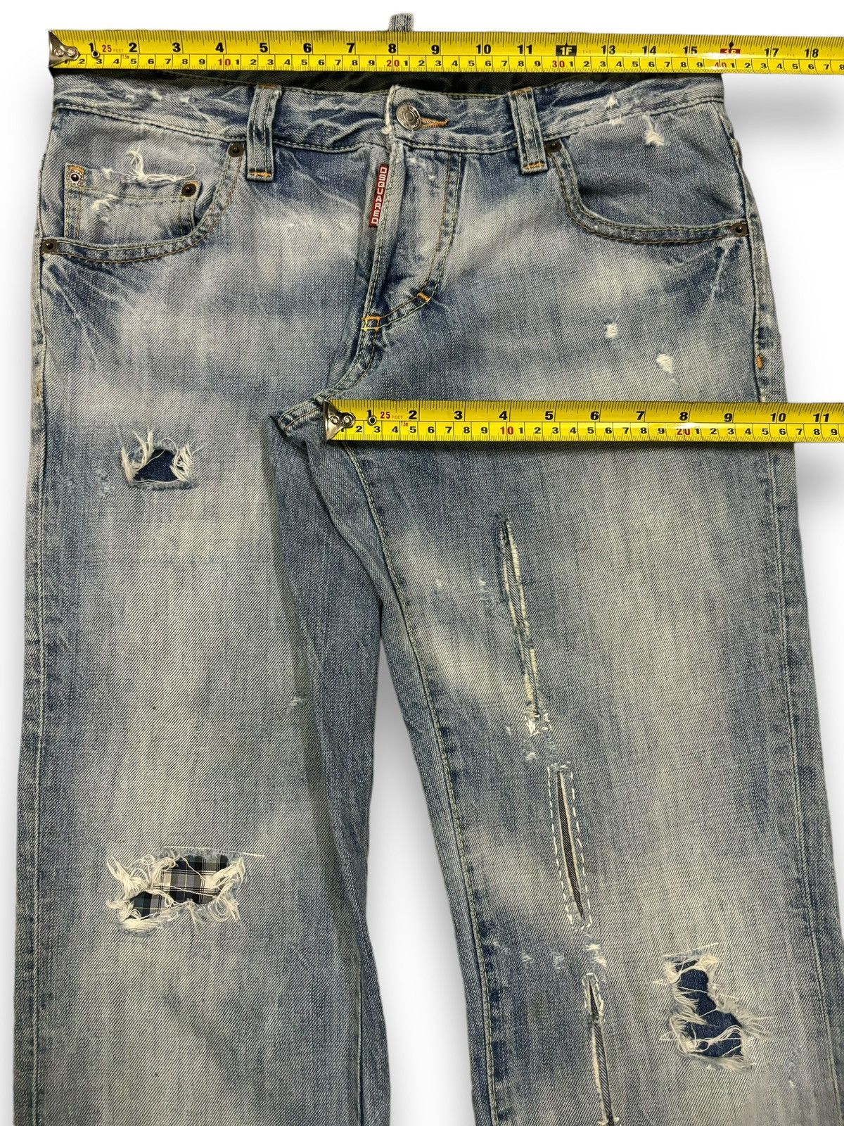Dsquared2 Vintage Dsquared2 Sashiko Stitched Distressed Grunge Jeans Size US 31 - 17 Thumbnail