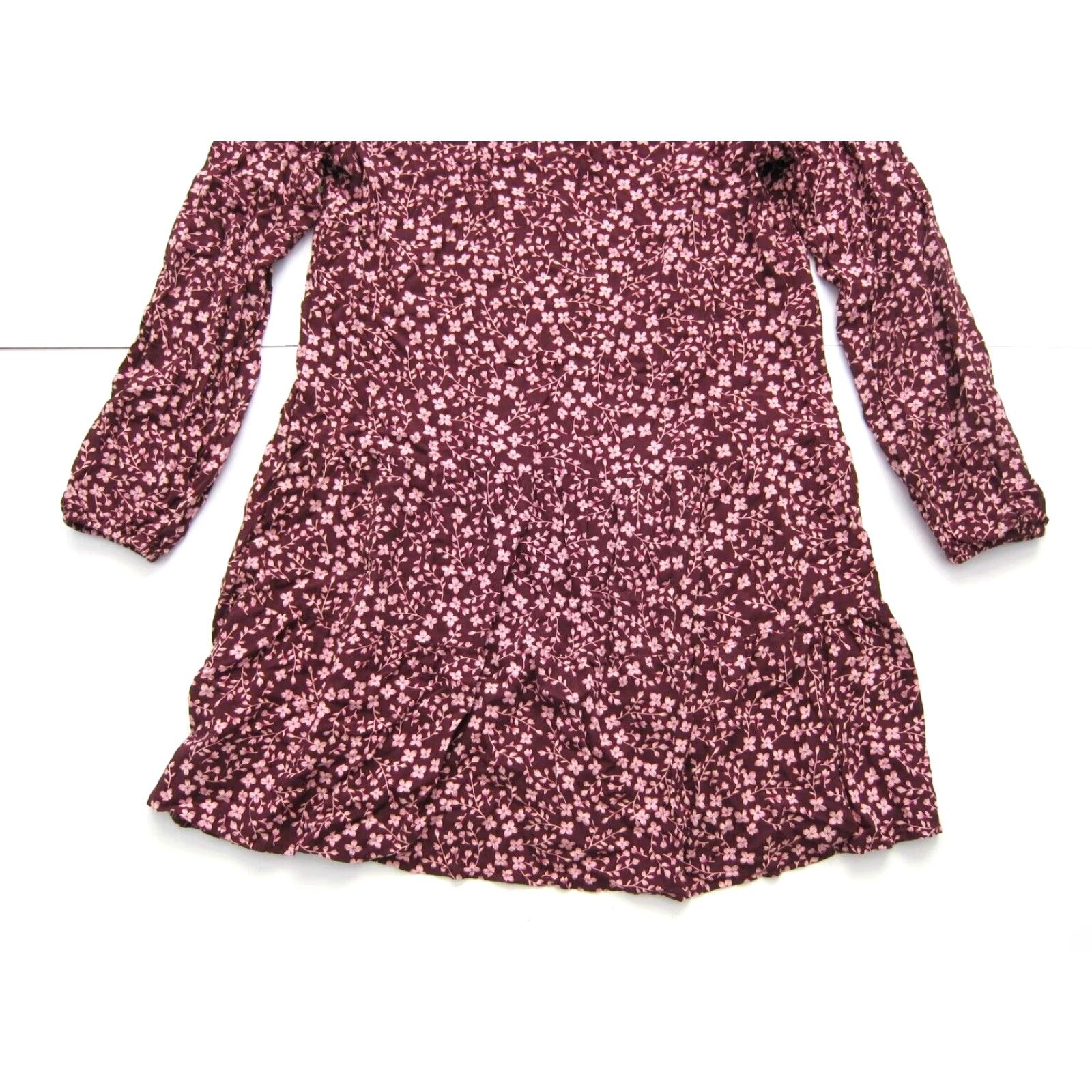 Gap Gap Pink Floral 100% Rayon Long Sleeve Peasant Tunic Sun Dress Women M Size M / US 6-8 / IT 42-44 - 6 Thumbnail