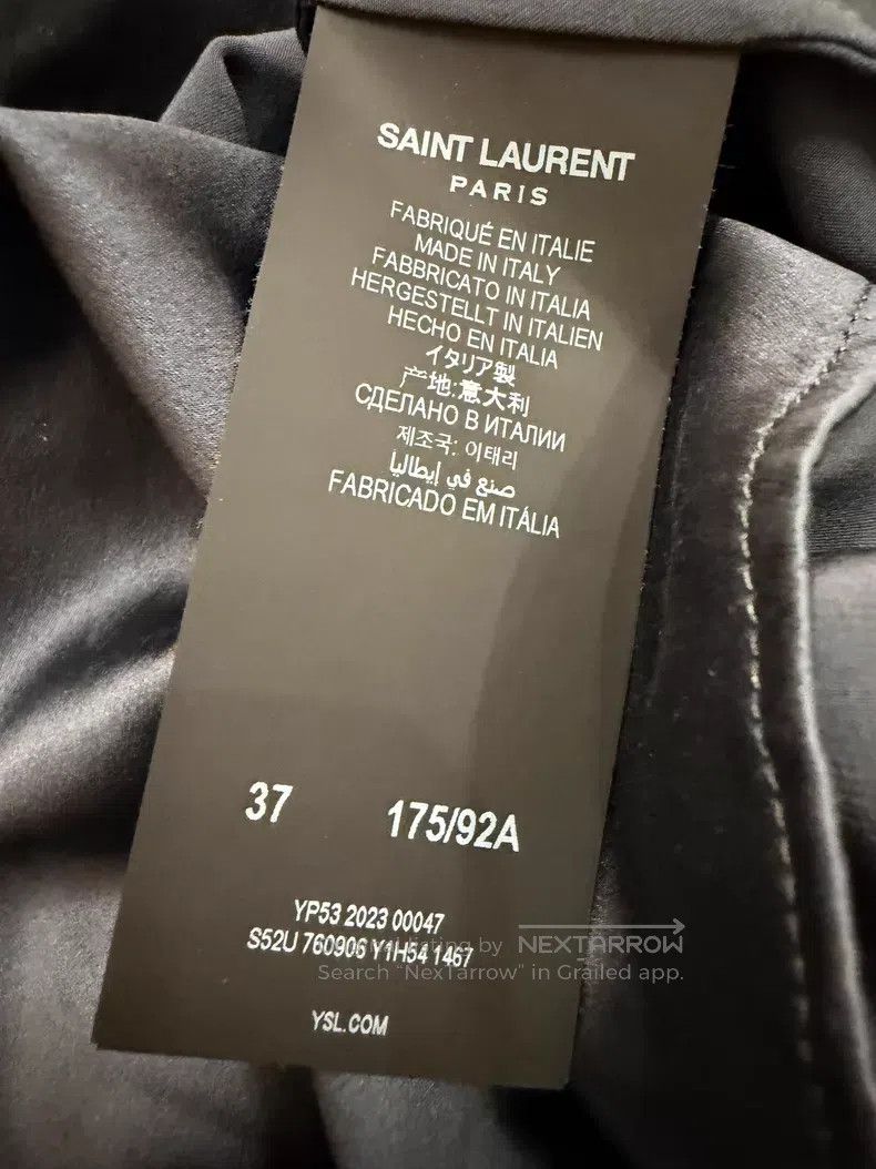 Saint Laurent Paris Saint Laurent Paris Size 37 Satin Mulberry Silk Blue Steel Size US M / EU 48-50 / 2 - 5 Thumbnail