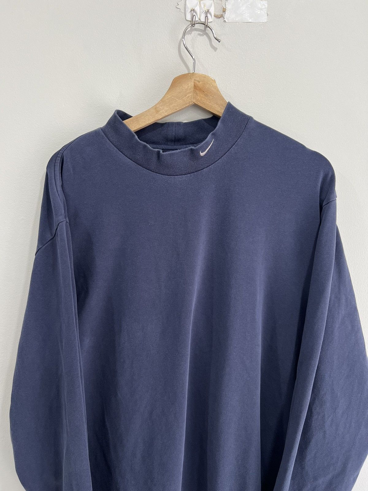 Nike Vintage Nike Mock Longsleeve shirt swoosh check Size US L / EU 52-54 / 3 - 2 Thumbnail