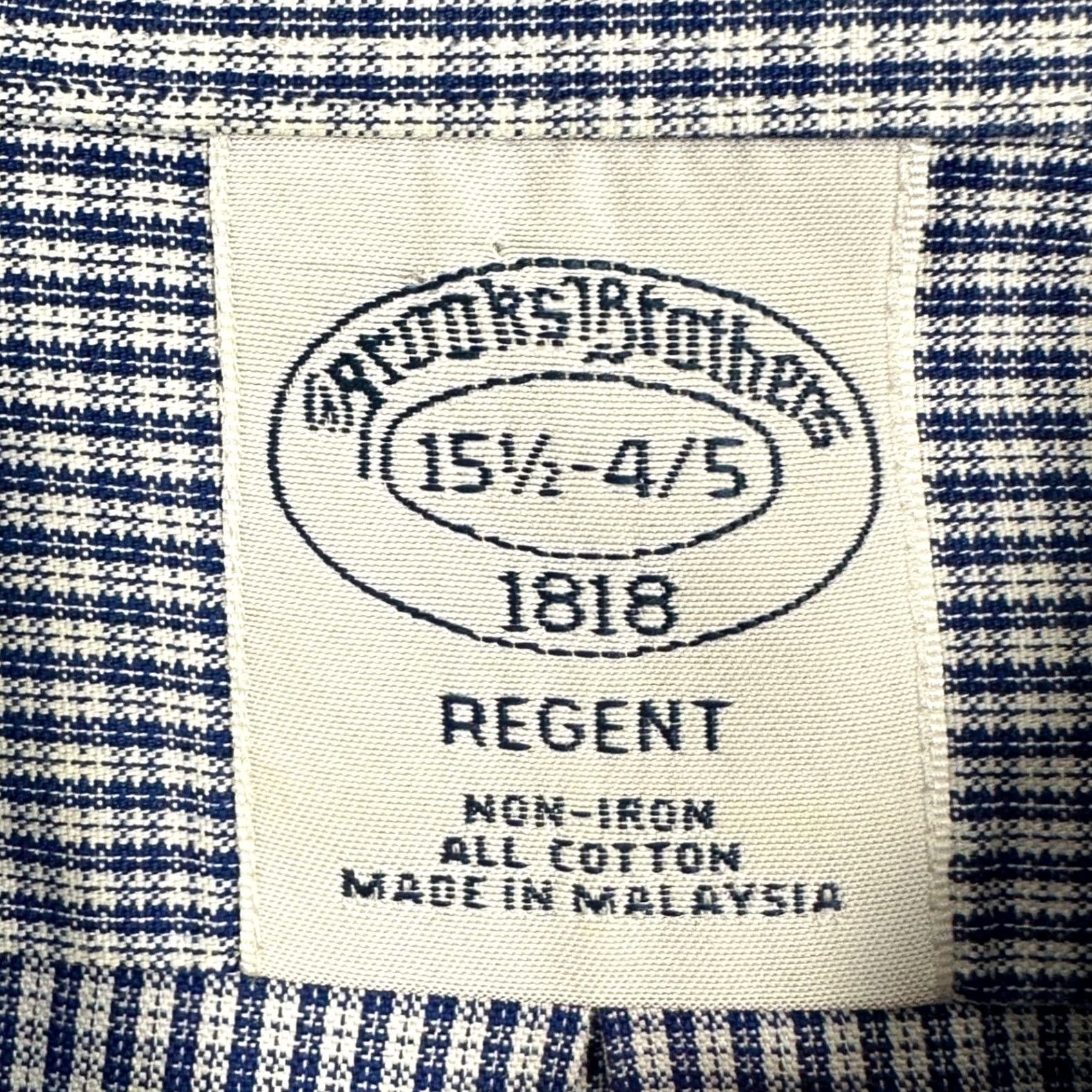 Brooks Brothers Brooks Brothers Regent Dress Shirt Mens 15.5 4-5 Navy Blue Plaid Button Up EUC Size 42R - 4 Thumbnail