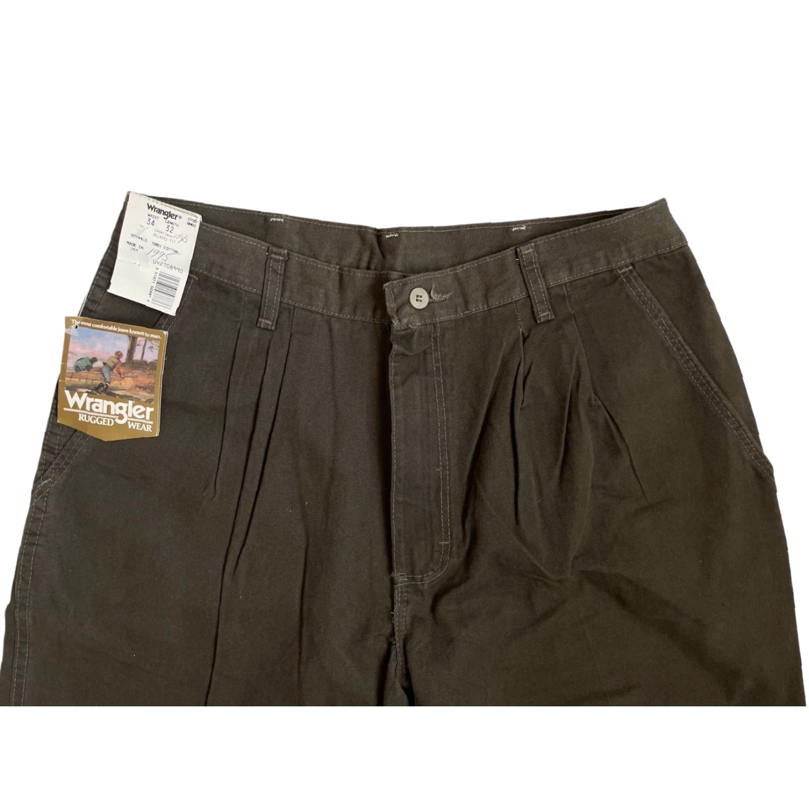Wrangler VINTAGE Wrangler Rugged Wear Sportsman Jeans Men 34x32 Green 1990s USA Made NWT NOS Belt Loops Tapered奥 Size US 34 / EU 50 - 5 Thumbnail