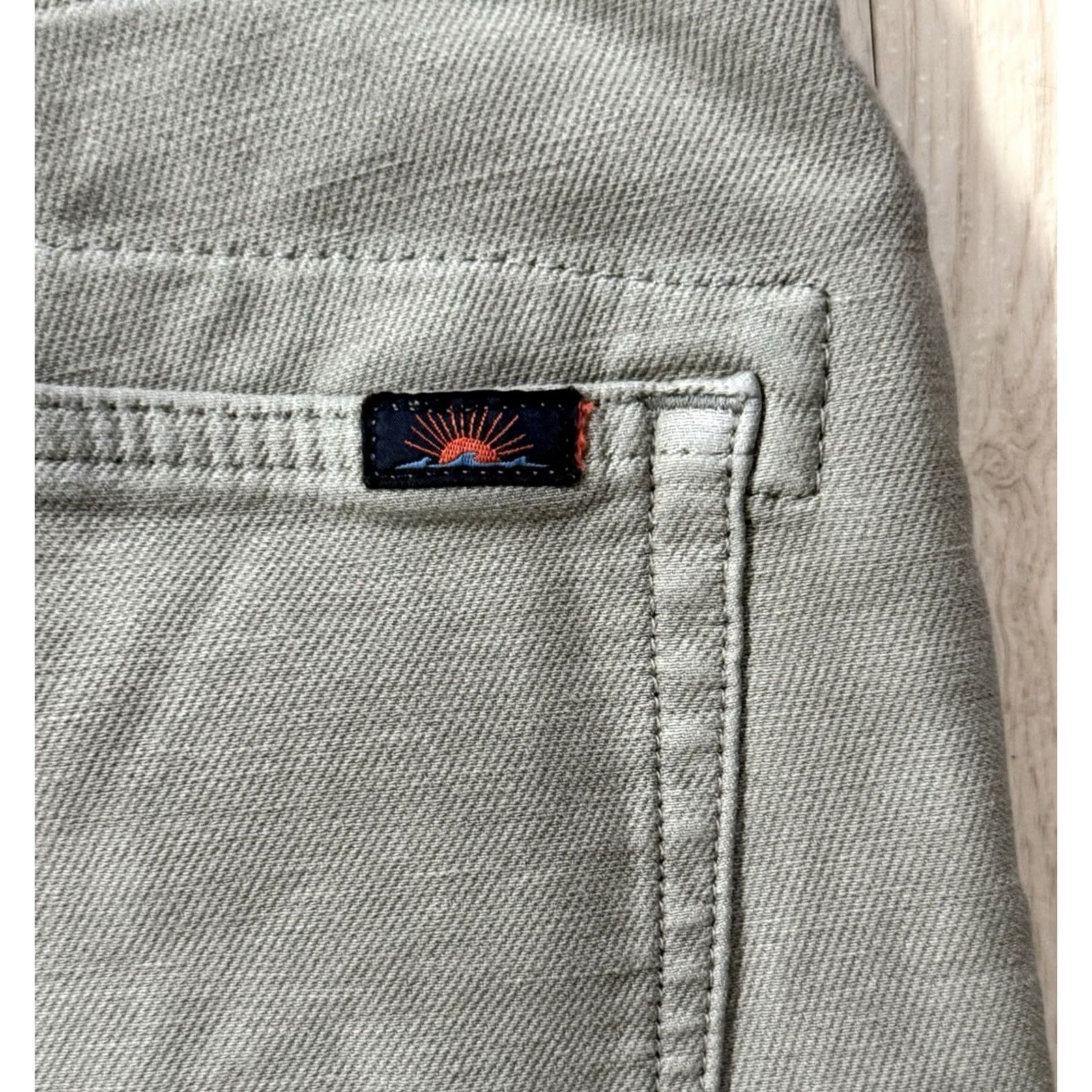 Faherty Faherty Men's 5-Pocket Pants Chino Stretch Solid Faded Olive Slate 32x31 Regular Men’s Pants Size US 32 / EU 48 - 7 Thumbnail