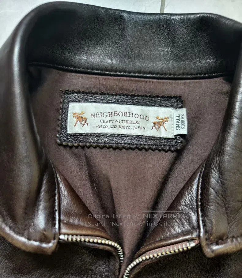 Neighborhood Neighborhood Brown Biker Leather Jacket Size US S / EU 44-46 / 1 - 3 Thumbnail