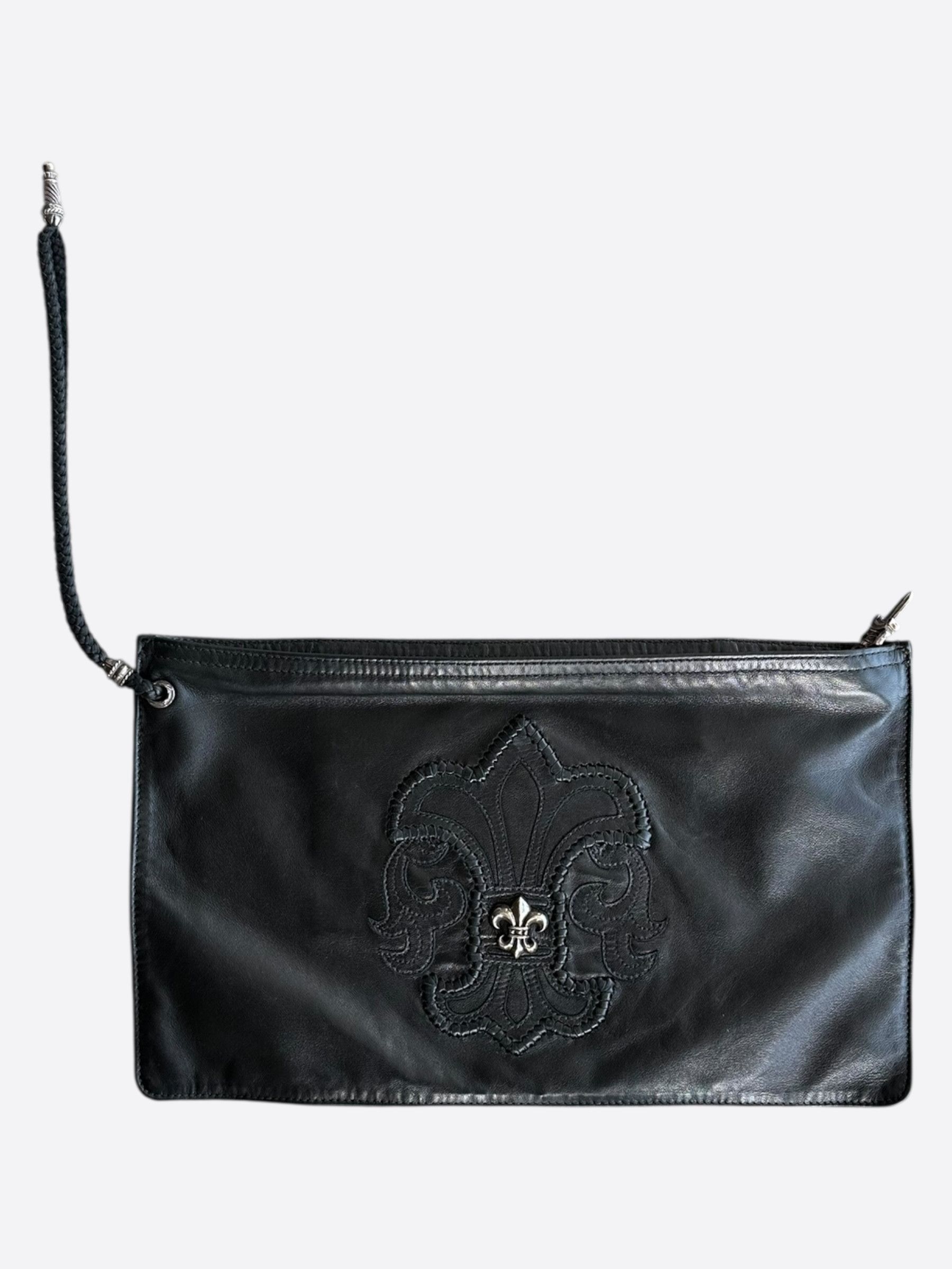 Chrome Hearts Chrome Hearts Black Fleur Leather Pouch Size ONE SIZE - 1 Thumbnail