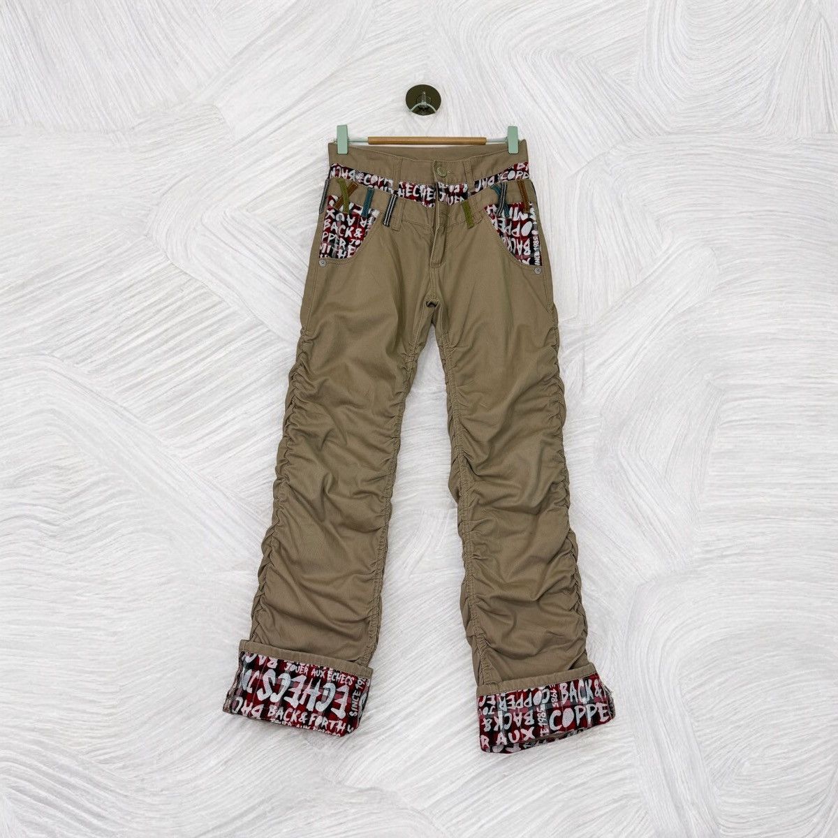 Japanese Brand BACK FORTH DOUBLE WAIST STACKED TARTAN PLAID PANT Size US 27 - 1 Thumbnail