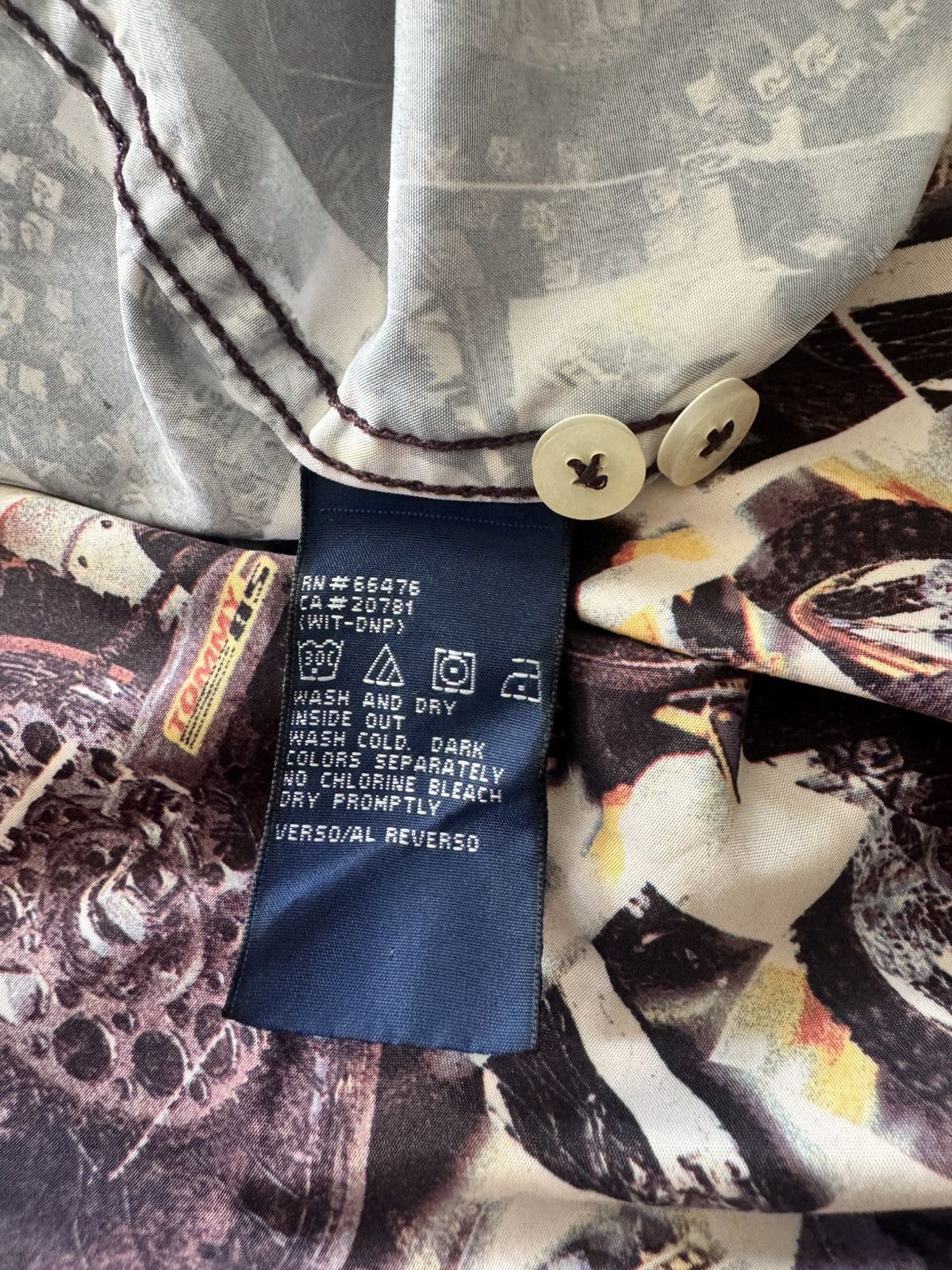 Tommy Hilfiger Vintage Tommy Short button up dirt bike all over print Size US XL / EU 56 / 4 - 7 Thumbnail