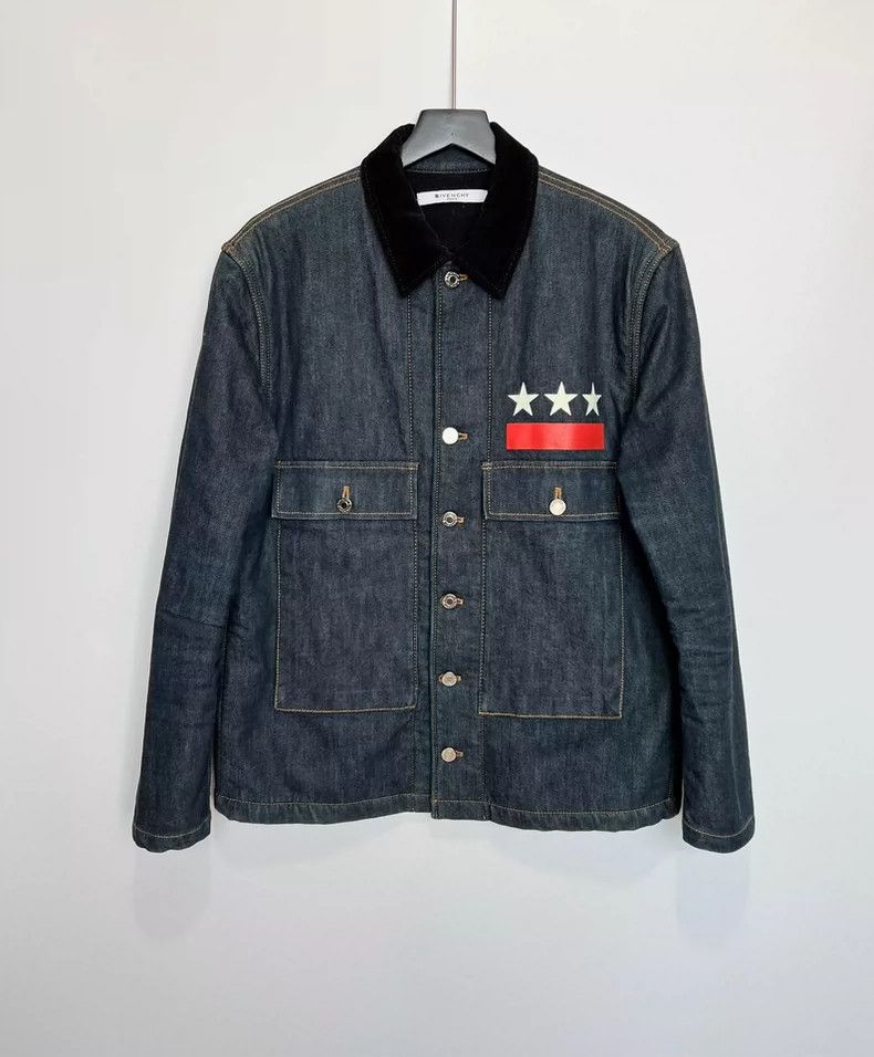 Givenchy Givenchy Thick Denim Jacket with Star Print - dmc Size US L / EU 52-54 / 3 - 1 Thumbnail