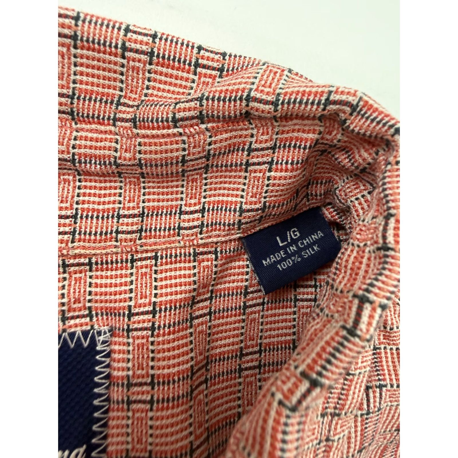 Tommy Bahama Tommy Bahama Shirt Mens Large Red Geometric Silk Short Sleeve Button Up Casual Size US L / EU 52-54 / 3 - 5 Thumbnail