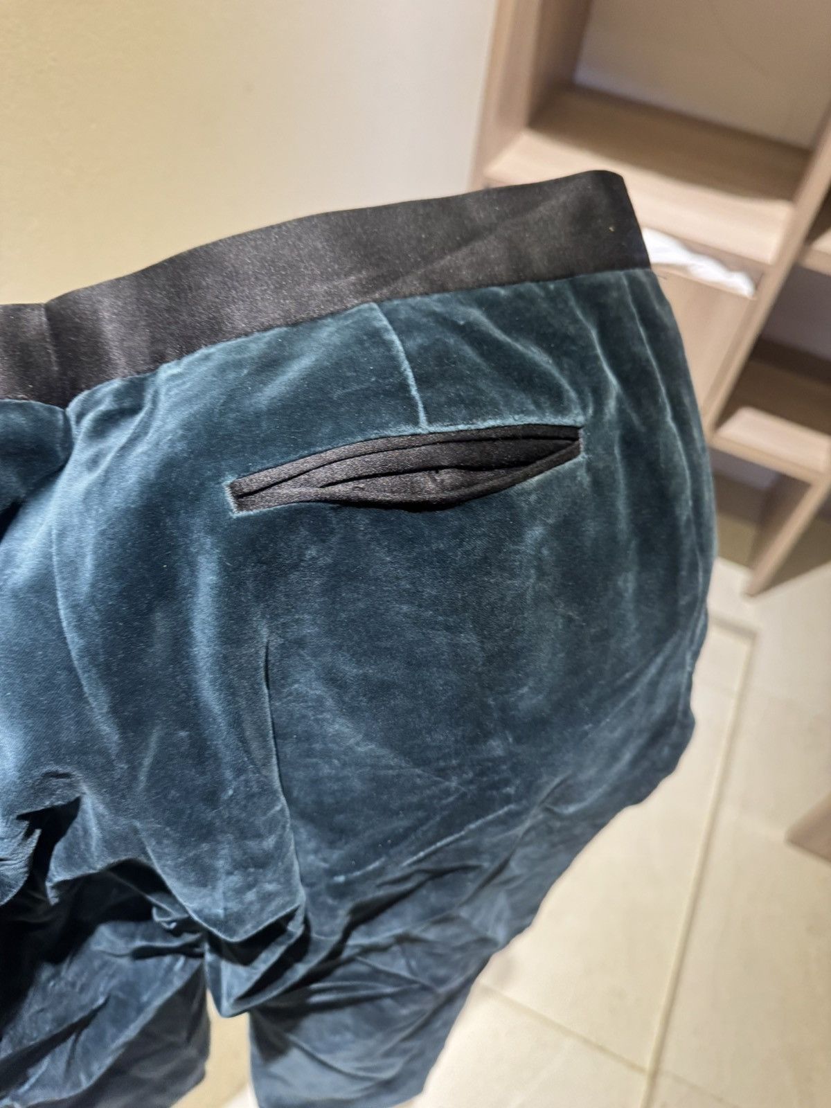 Haider Ackermann Haider Ackermann teal velvet tuxedo pants Size 50R - 5 Thumbnail