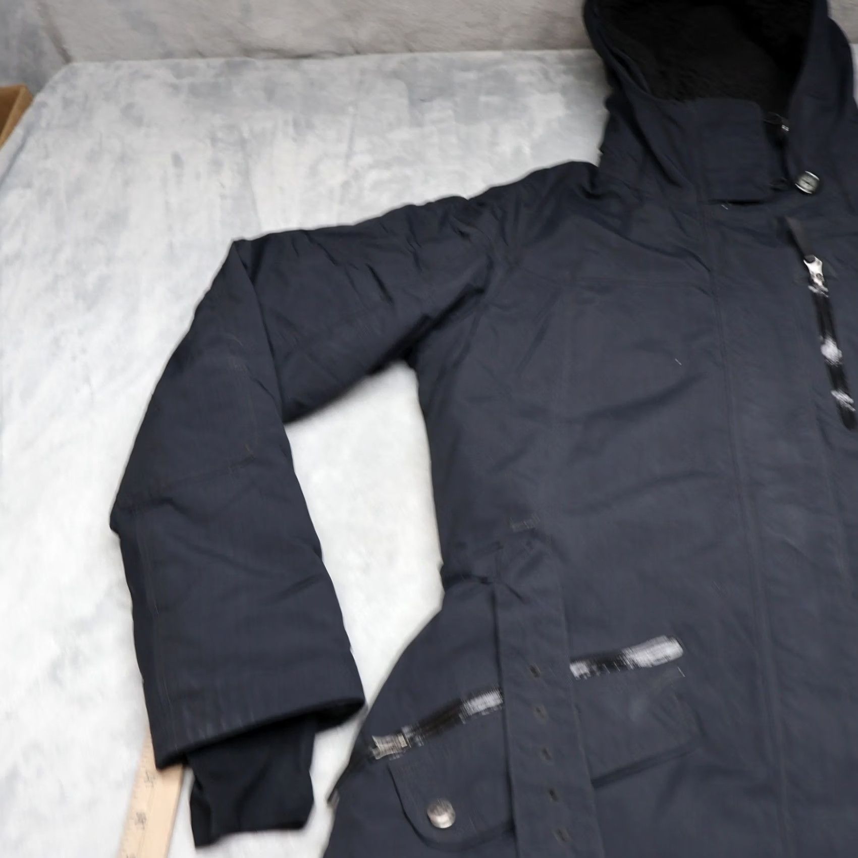 Vintage Columbia Womens Large Black Ripstop Omni-Heat Belted Wind Rain Parka Size L / US 10 / IT 46 - 2 Thumbnail
