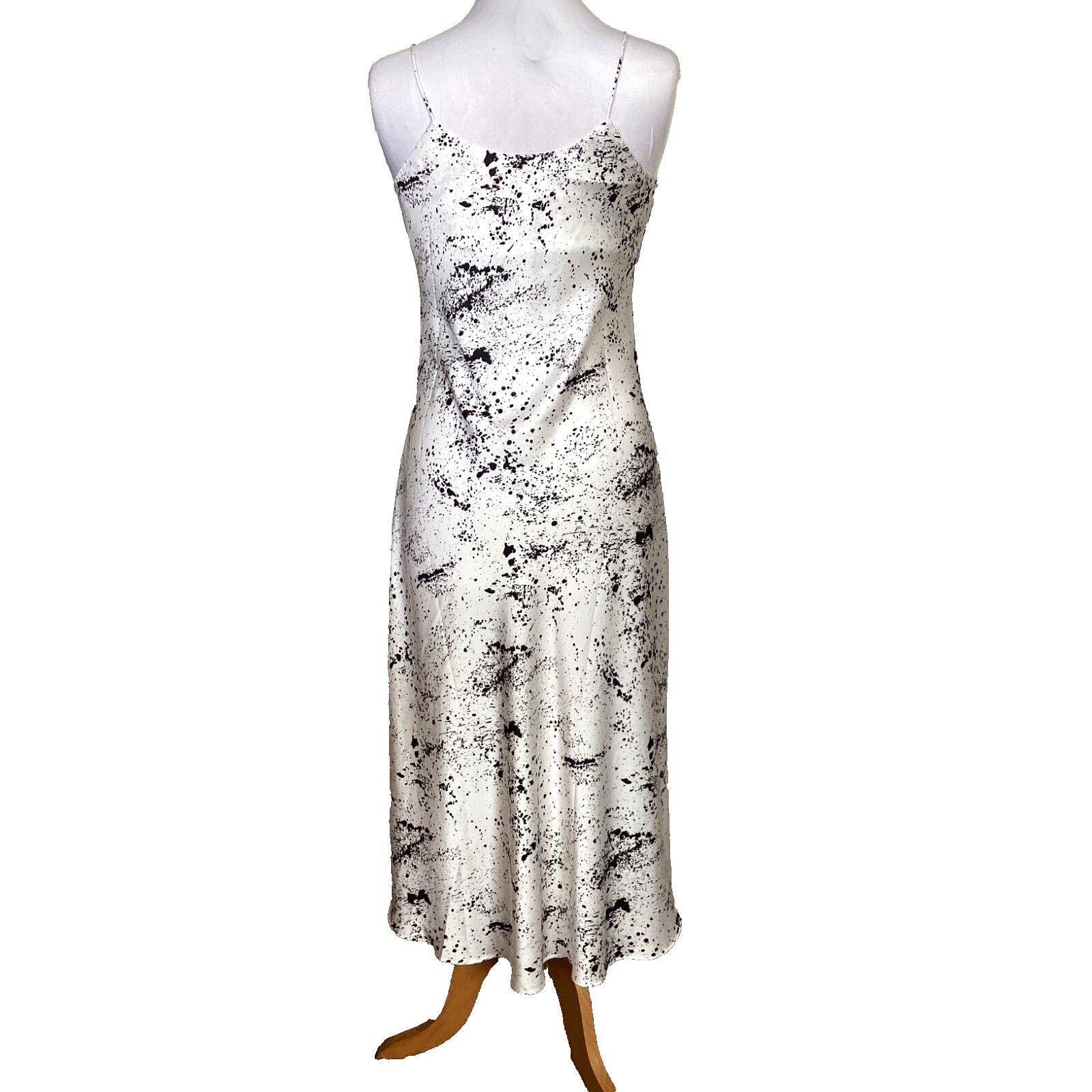 Theory THEORY WHITE & BLACK SPLATTER SILKY SLIP DRESS NIGHTIE SZ M Size M / US 6-8 / IT 42-44 - 3 Thumbnail