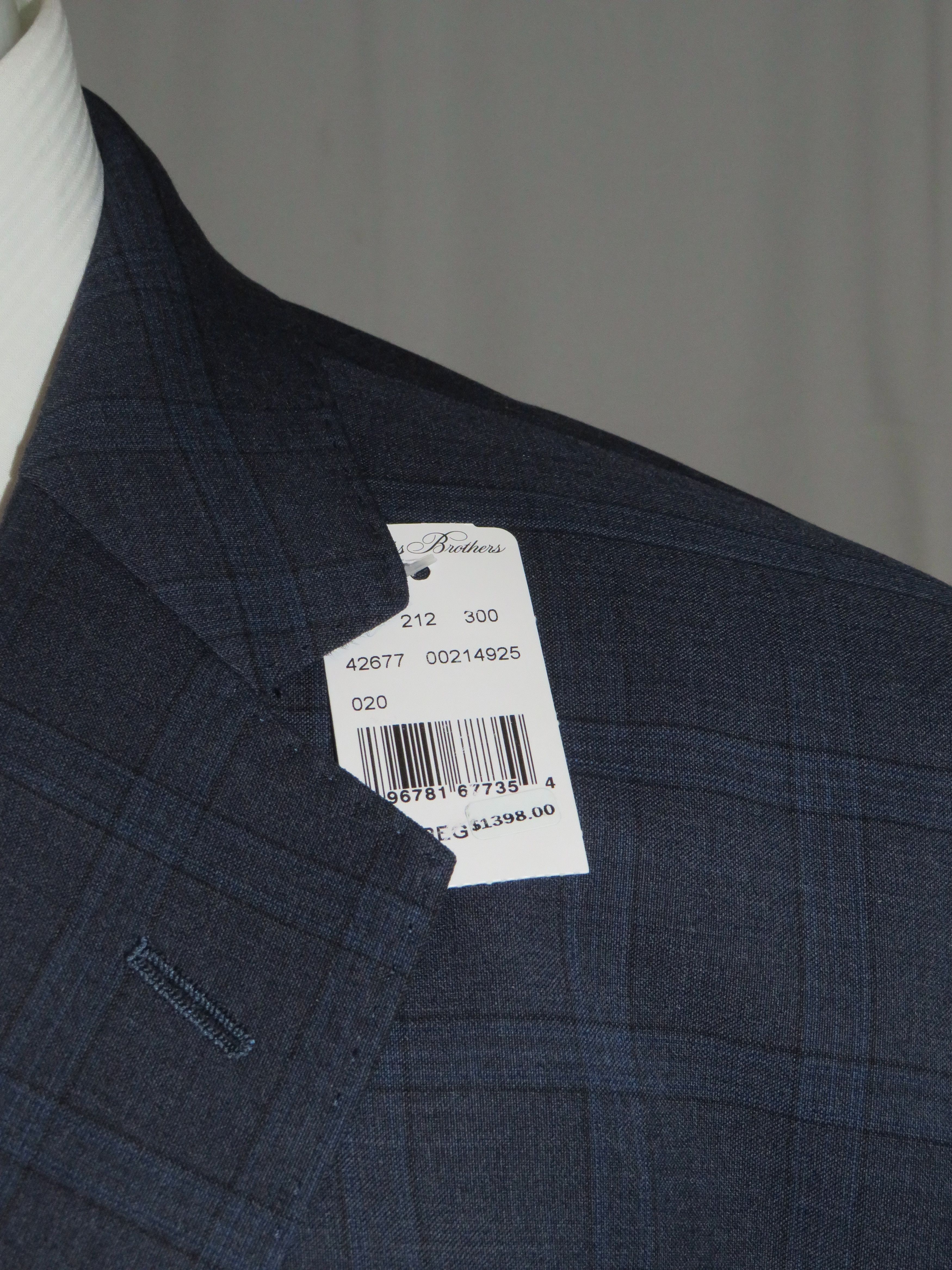 Brooks Brothers 1818 Traditional Reda Blue Plaid Two Button Suit 48R NWT Size 48R - 8 Thumbnail