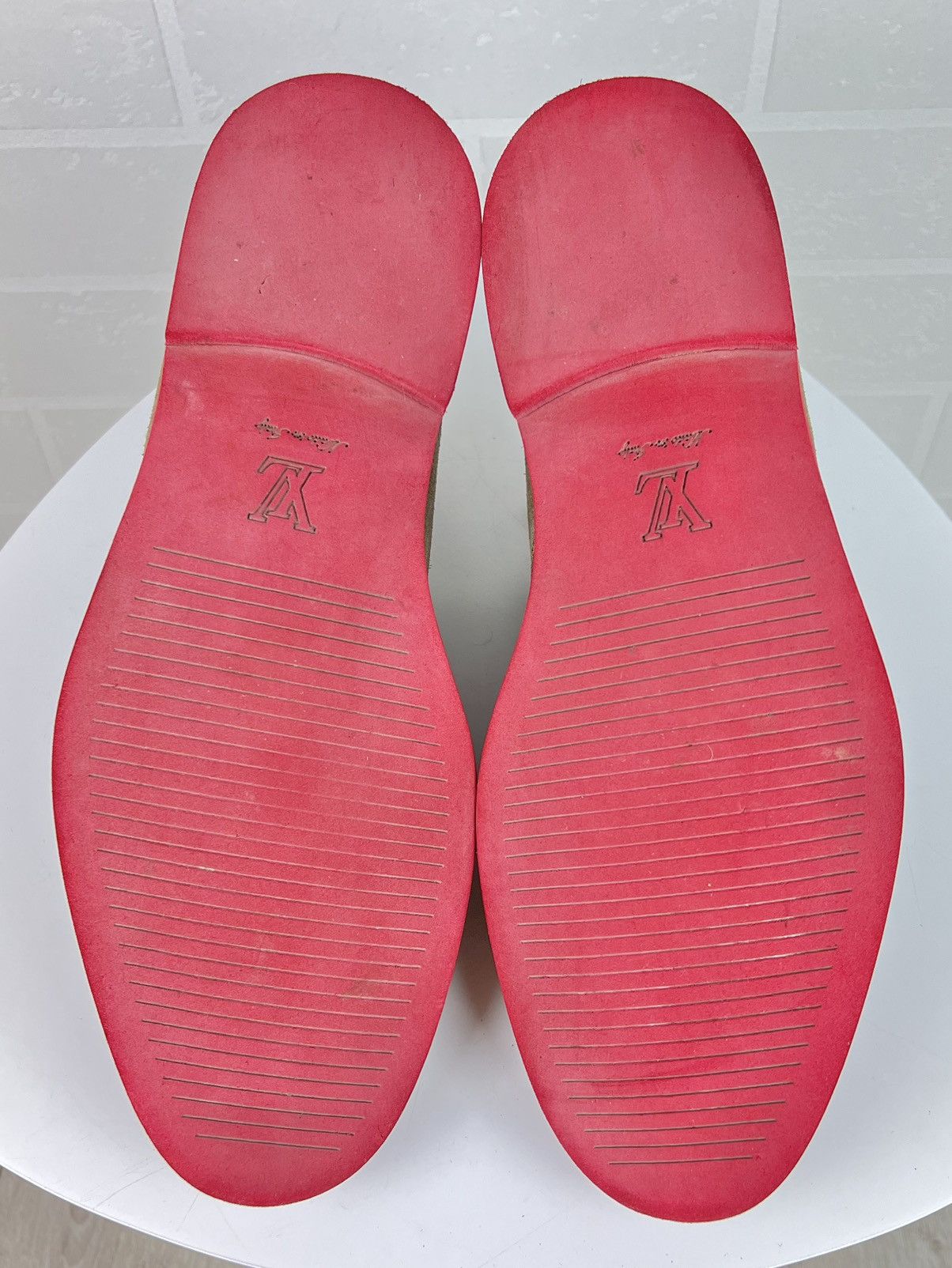 Louis Vuitton LOUIS VUITTON Derby Suede Shoes Lace Up LV Logo Beige Men's Size US 9.5 / EU 42-43 - 13 Thumbnail