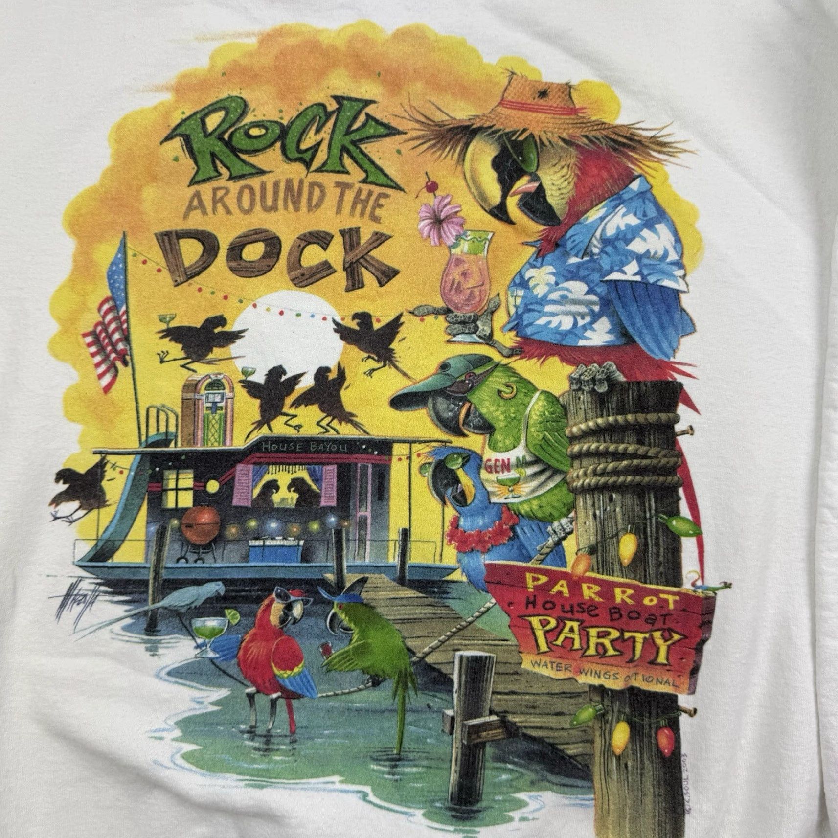 Vintage VINTAGE Caribbean Soul Sweatshirt Mens Large White Parrot Party Nature 2003 Y2K Size US L / EU 52-54 / 3 - 2 Thumbnail