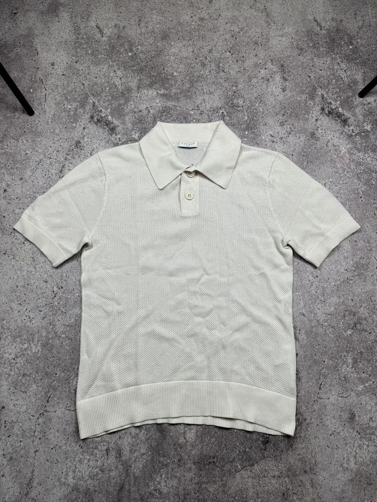 Sandro SANDRO PARIS Woven Knit Polo Size M Size US M / EU 48-50 / 2 - 1 Thumbnail