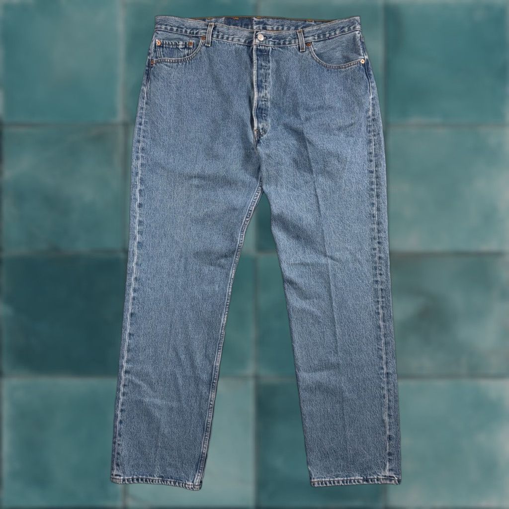 Levi's VINTAGE Levis 501 Jeans XX Straight Leg Blue Light Wash 42x34 Act 40x34 Y2K 90s USA Mens Size US 42 / EU 58 - 1 Thumbnail