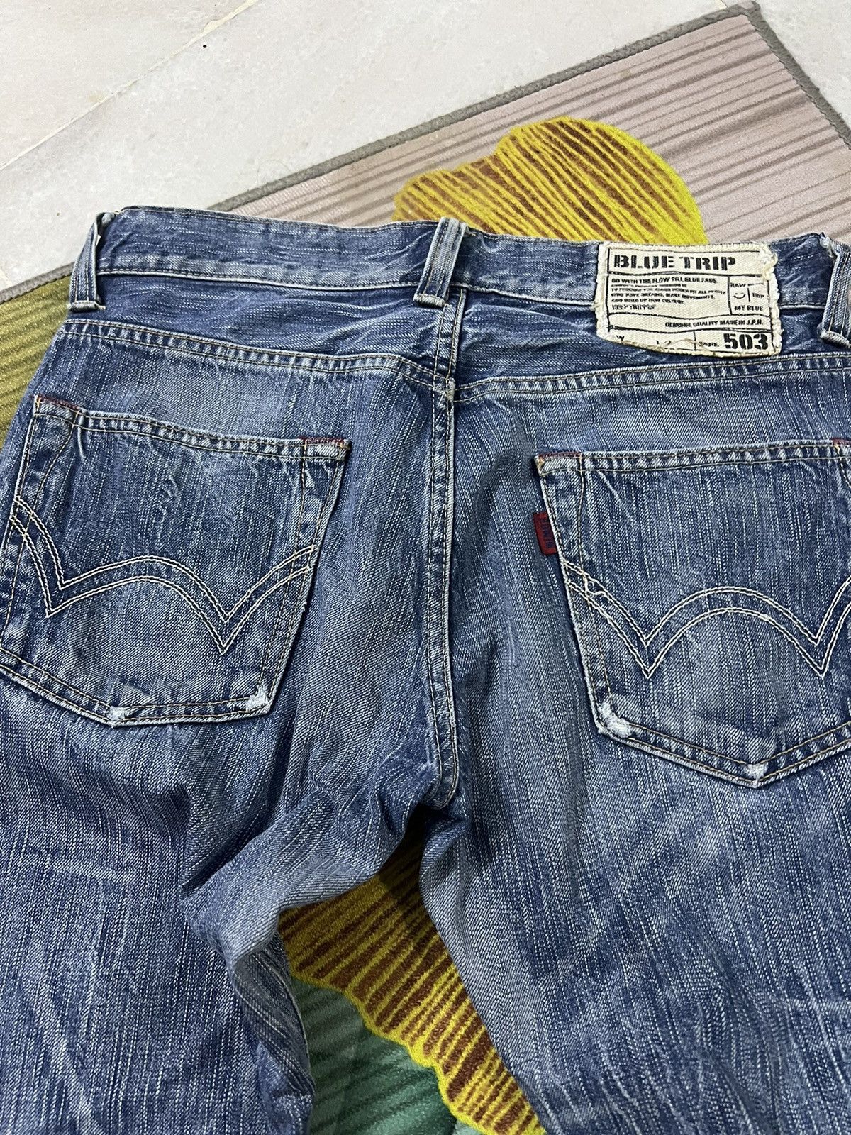 Edwin × If Six Was Nine × Le Grande Bleu (L.G.B.) 💥FLARE💥VINTAGE EDWIN 503 BLUE TRIP JEANS JAPAN Size US 31 - 8 Thumbnail