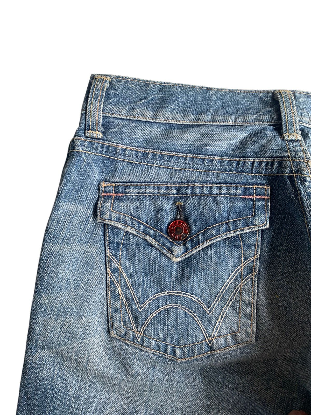 Edwin × Kapital × Vintage FLARE EDWIN 503 FADED PUNK STYLE DISTRESSED DENIM☠️🎌 Size US 30 / EU 46 - 12 Thumbnail