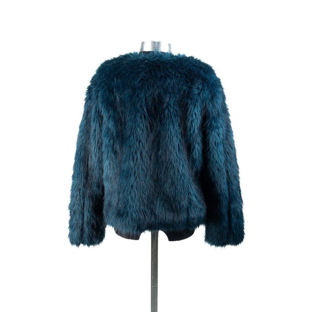 Other MODA International Faux Fur Jacket Rare Blue Pockets Size L Size M / US 6-8 / IT 42-44 - 6 Thumbnail