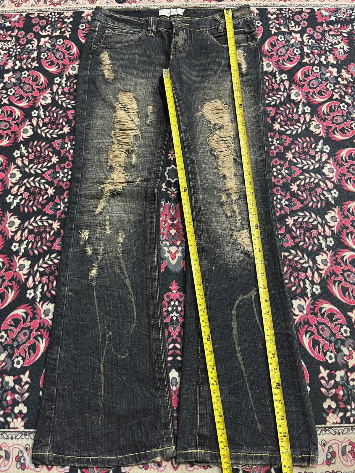 Undercover Japanese Brand Beast Dark Paint Splatter Distress Flare Jean Size 32" / US 10 / IT 46 - 11 Thumbnail