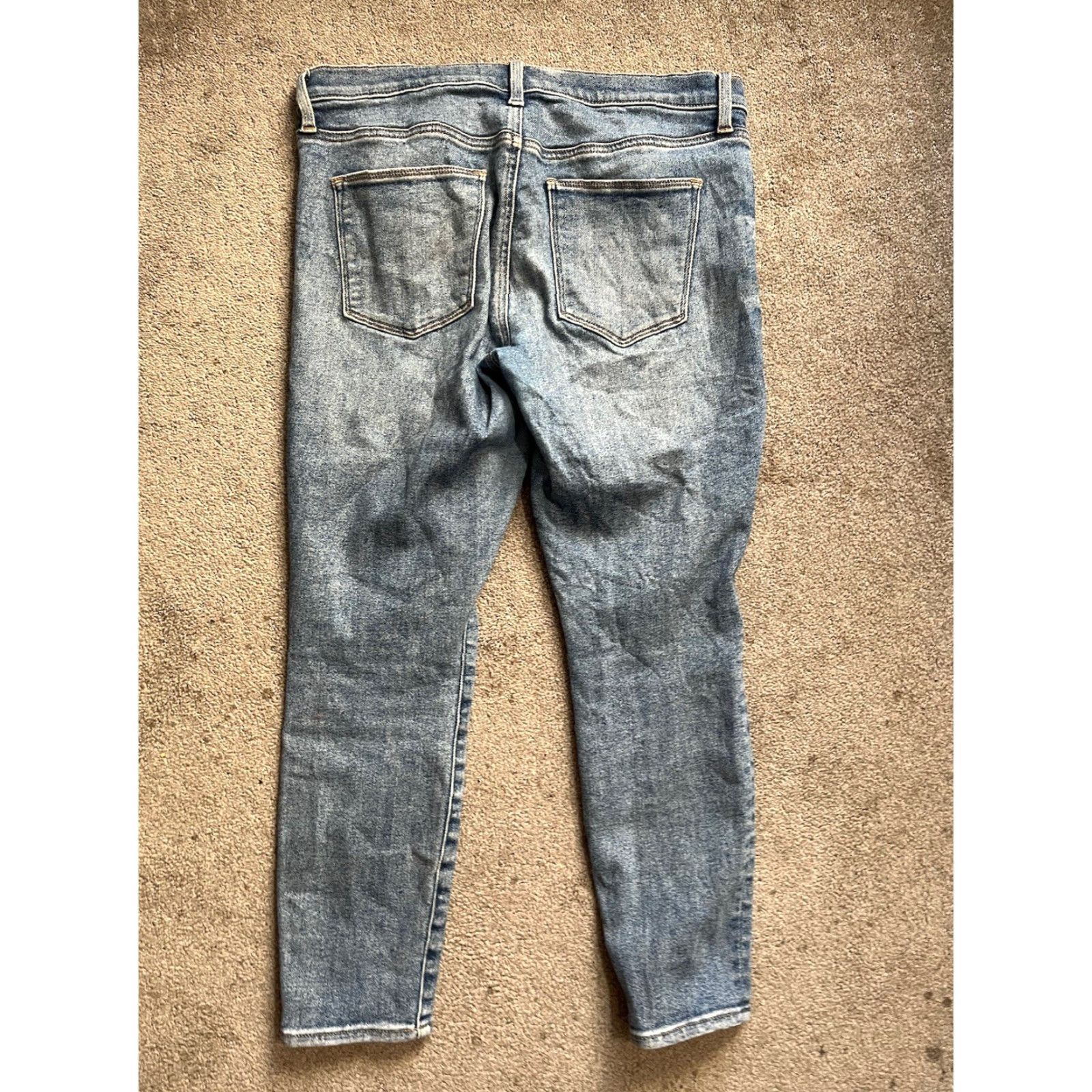 Gap Gap Jeans Women True Skinny Ankle Blue Wash Denim Stretch Pocket Zip Rise Mid Size 32 32 in 30.5 in Inseam Light Wash Size 24" / US 00 / IT 34 - 3 Thumbnail