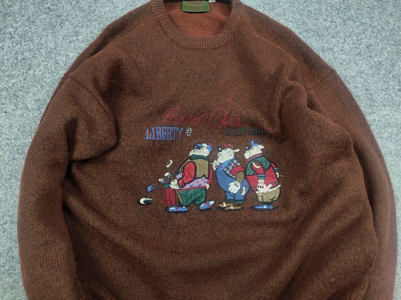 Japanese Brand Vintage 80's Liberty Logo Golf Club Knit Brown Sweater Wool Size US M / EU 48-50 / 2 - 5 Thumbnail