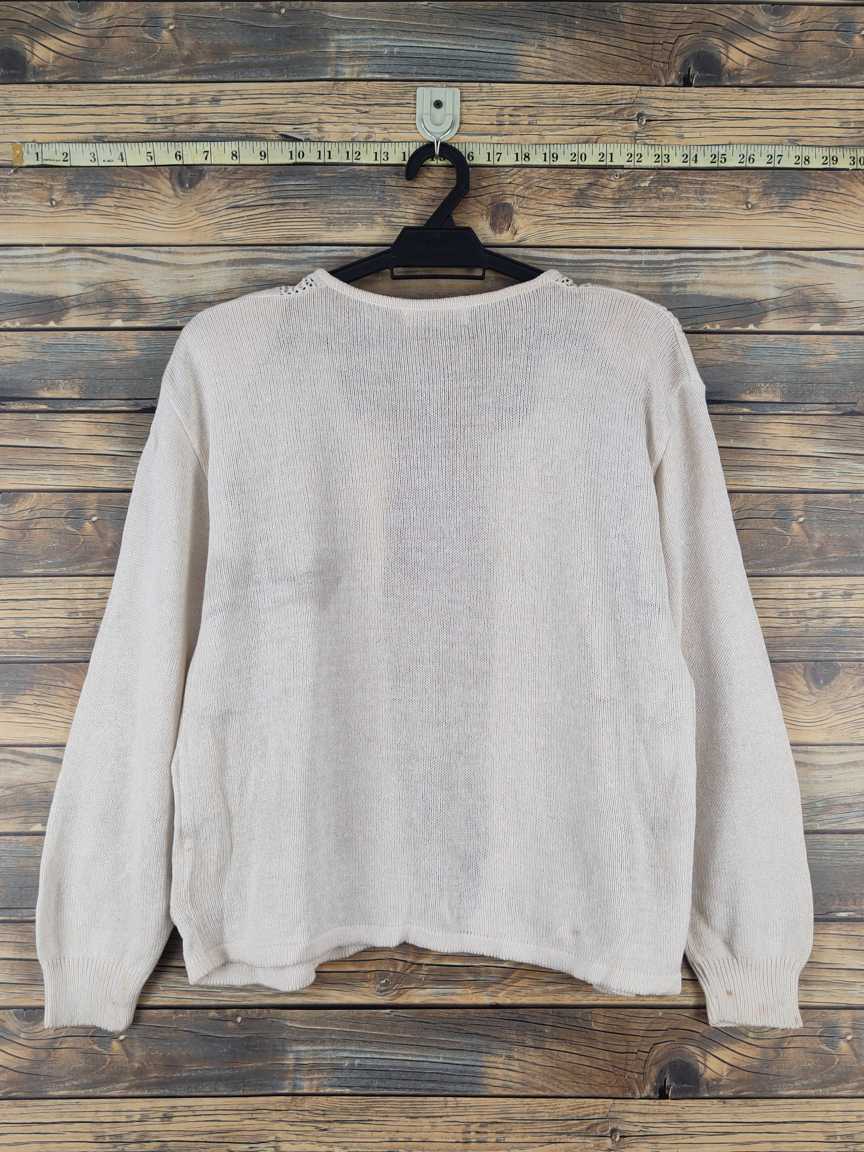 Vintage Cokett checkered vintage Ivory Knitwear Cardigan #W1809 Size US M / EU 48-50 / 2 - 7 Thumbnail