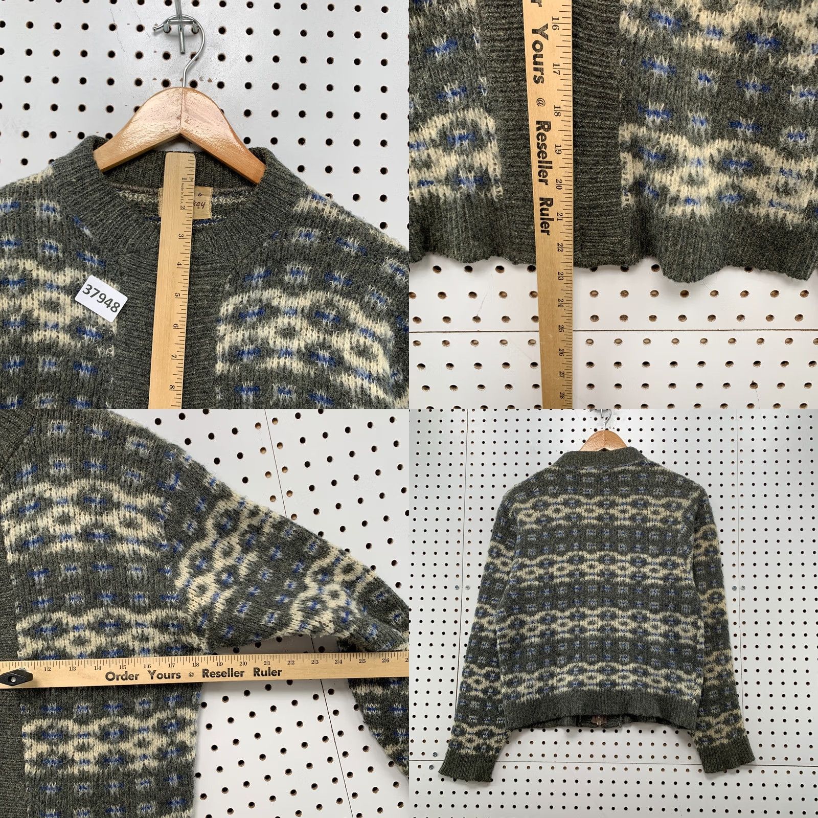 Jockey VINTAGE Jockey Cardigan Sweater Womens Fits Medium Argyle Gray 80s Size M / US 6-8 / IT 42-44 - 8 Thumbnail