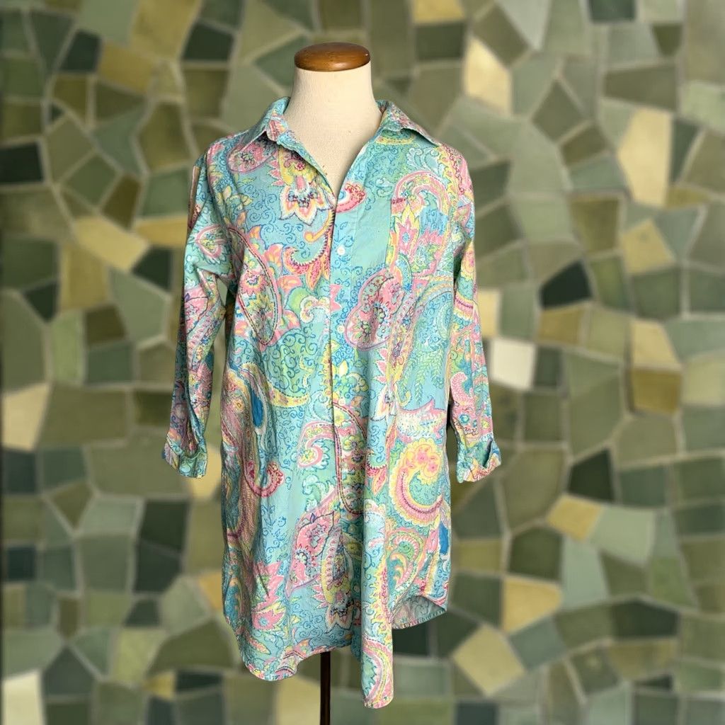 Ralph Lauren Lauren Ralph Lauren Shirt Womens Small Pastel Paisley Garden Party Blouse Size S / US 4 / IT 40 - 1 Thumbnail
