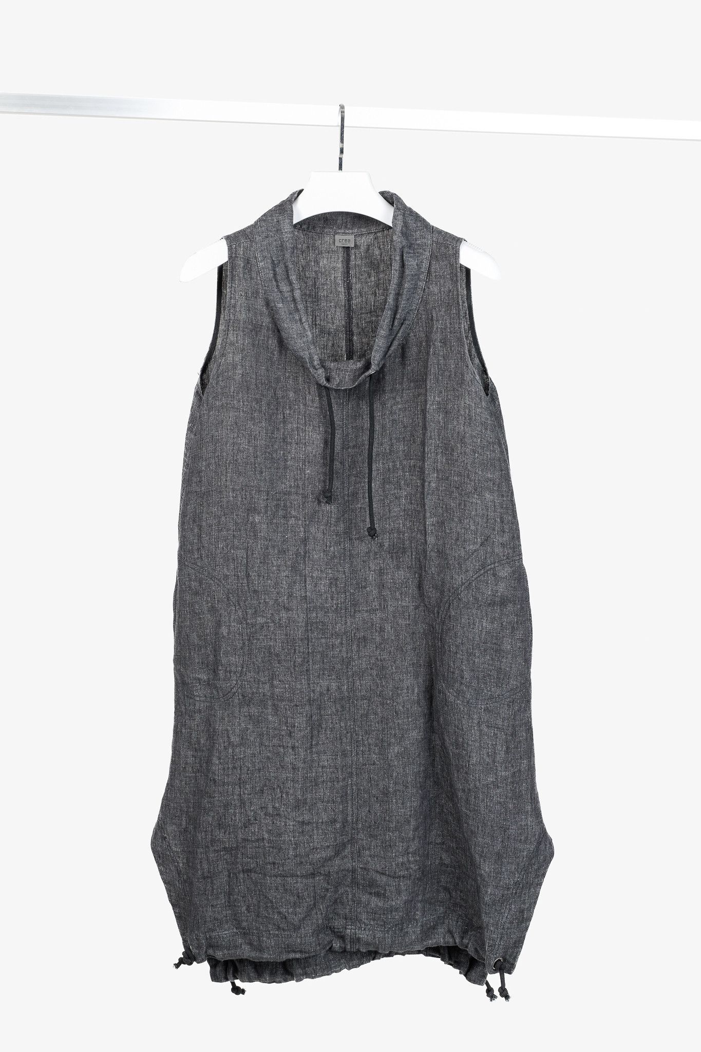 Other Crea Concept Drawstring Collar & Hem Linen Sleeveless Dress Size L / US 10 / IT 46 - 1 Thumbnail