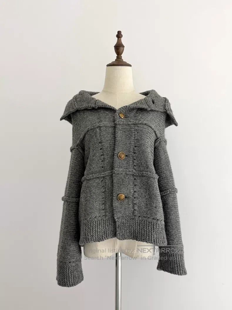 Comme des Garcons Comme Des Garcons size F Chunky Gold Button Hooded Jacket Size XS / US 0-2 / IT 36-38 - 1 Thumbnail